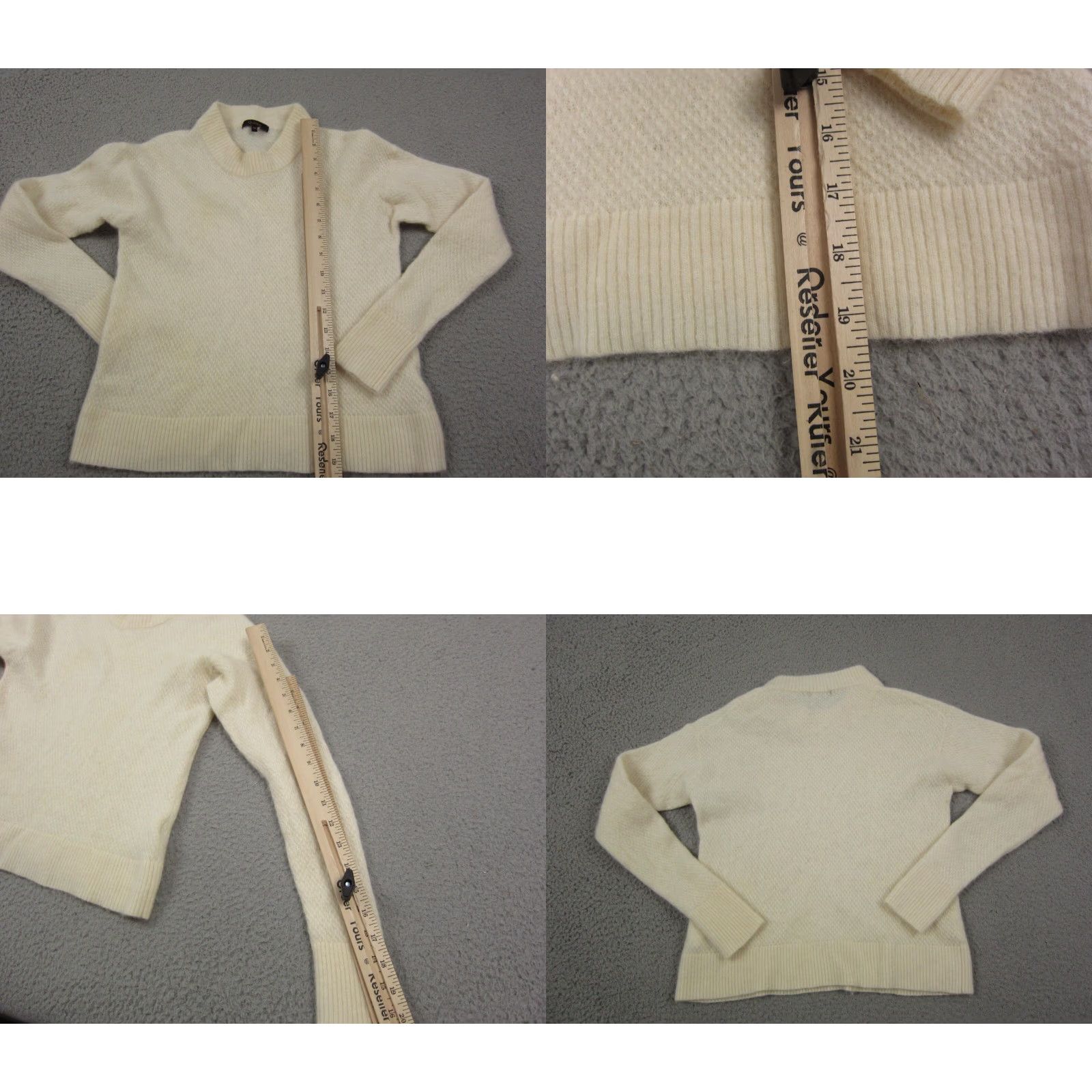 Quince Quince Sweater Womens Medium Creme Wool Alpaca Knit Mock Neck Casual Cozy Size M / US 6-8 / IT 42-44 - 8 Thumbnail