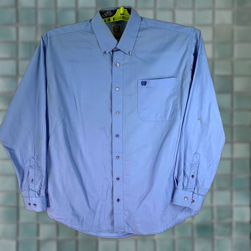 Vintage Cinch Western Button-Up Shirt Mens M Blue Long Sleeve Pearl Snap Button-Down Size US M / EU 48-50 / 2 - 1 Thumbnail