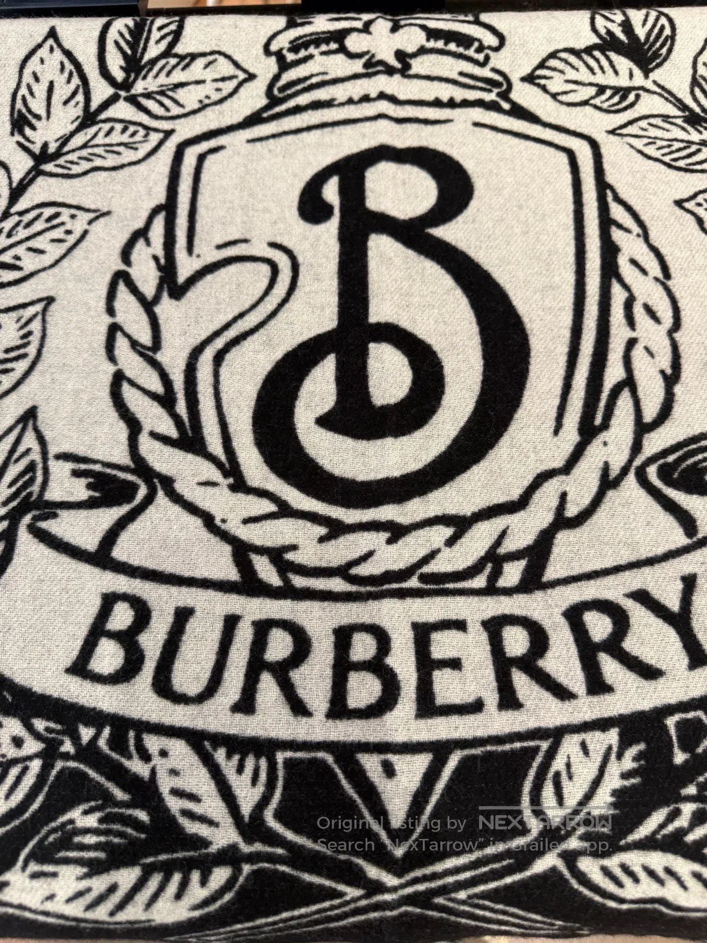 Burberry Burberry Black White Horse Cashmere Scarf. Size ONE SIZE - 5 Thumbnail