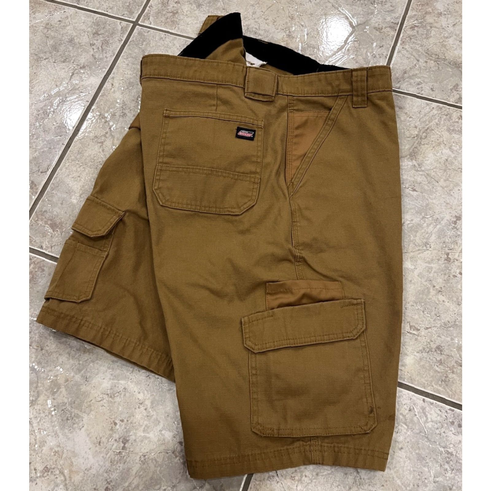 Dickies Dickies Cargo Shorts Mens 42 Relaxed Fit Canvas Brown 11" Inseam Cargo Pocket Workwear 90s Y2K Vintage: No Size US 42 / EU 58 - 4 Thumbnail