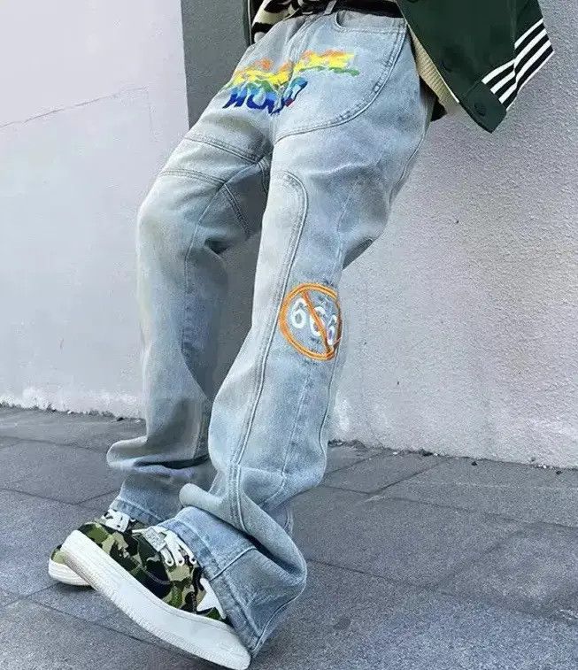 Japanese Brand Y2K Streetwear Letter Embroidery Blue Jean Size US 32 / EU 48 - 3 Thumbnail