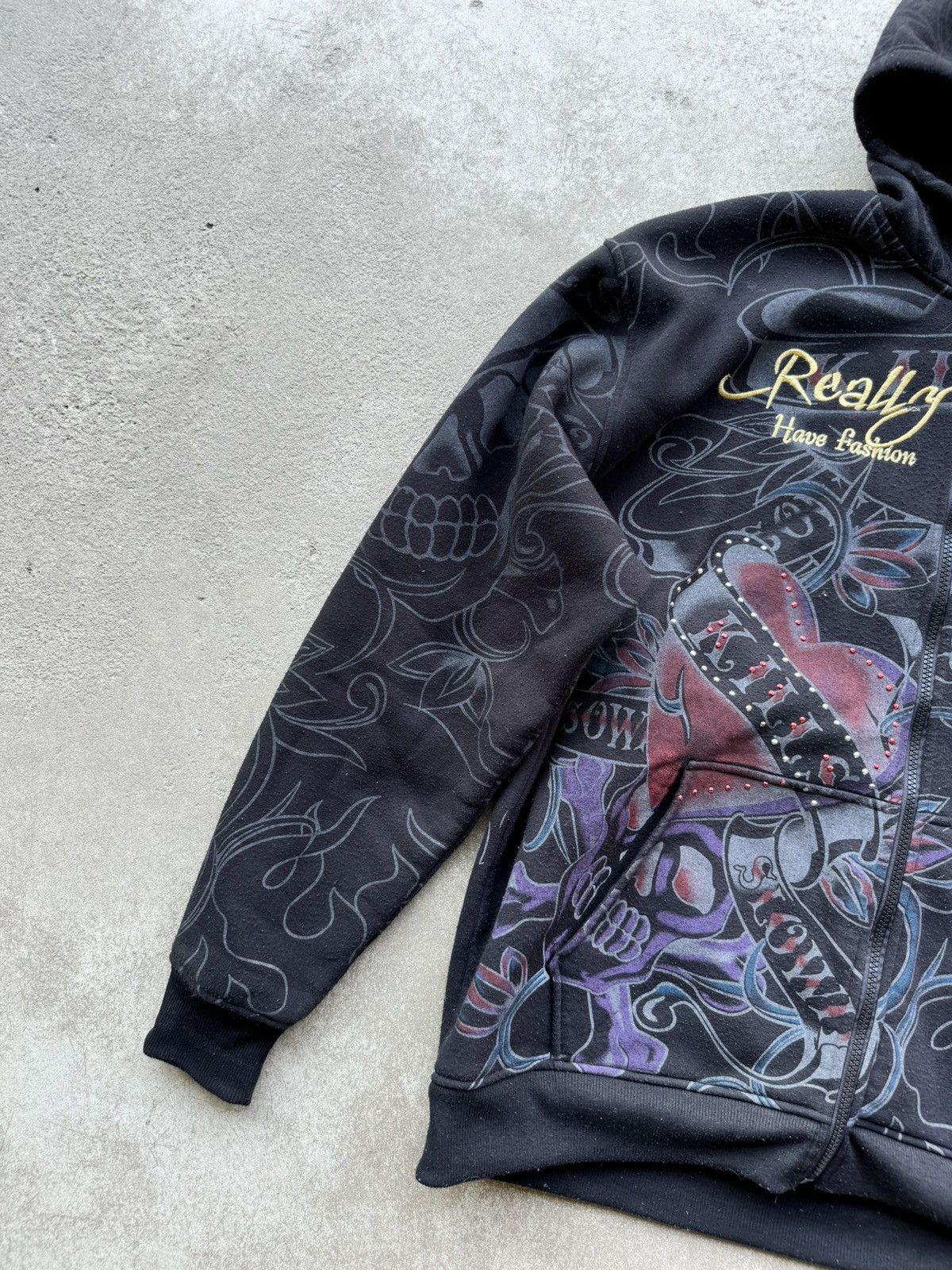 Christian Audigier Really Point Like Ed Hardy Drip Zip Hoodie Drip Rare Size US XL / EU 56 / 4 - 6 Thumbnail