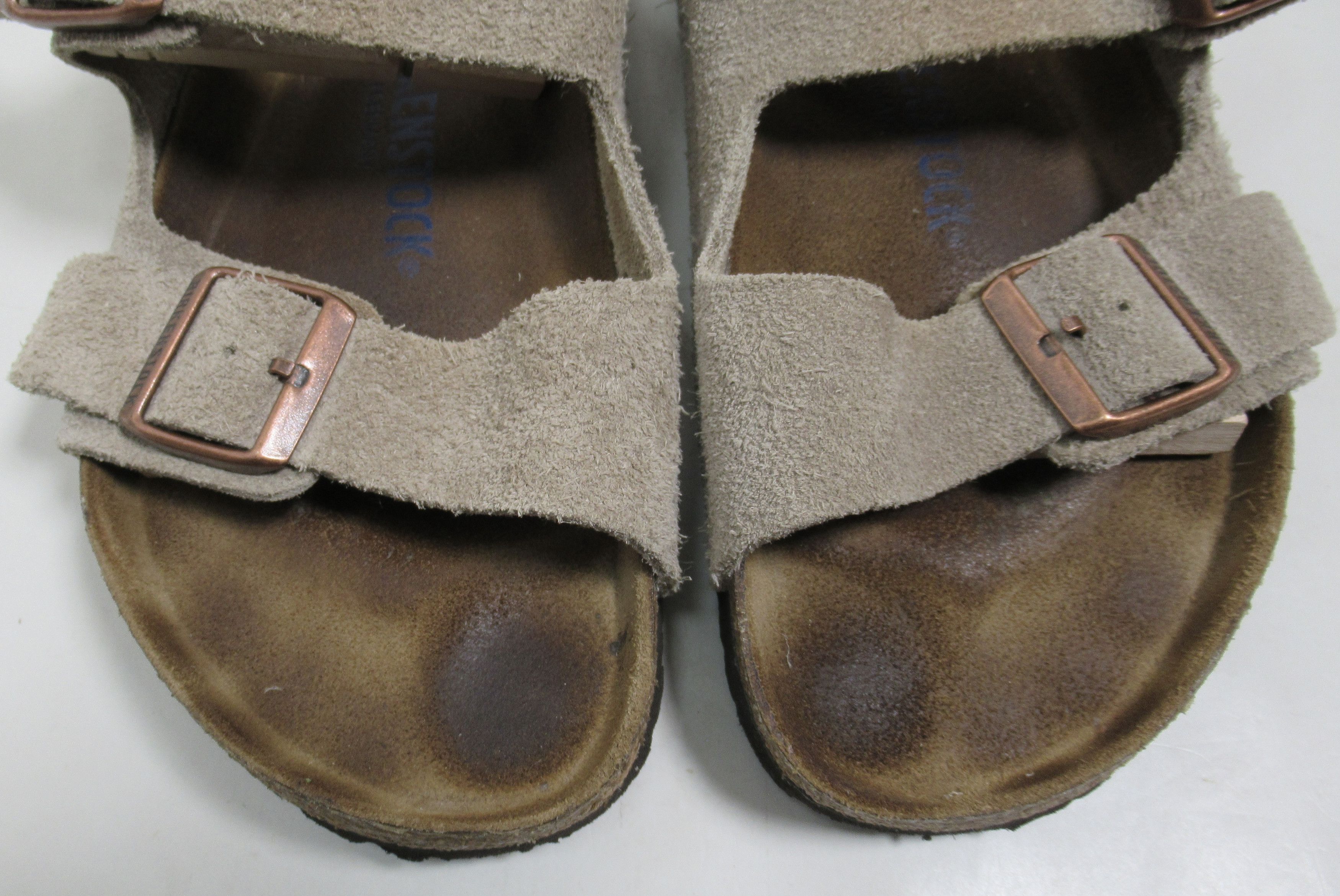 Birkenstock Birkenstock Unisex Arizona Soft Footbed Suede Leather Taupe Size US 8 / EU 41 - 4 Thumbnail