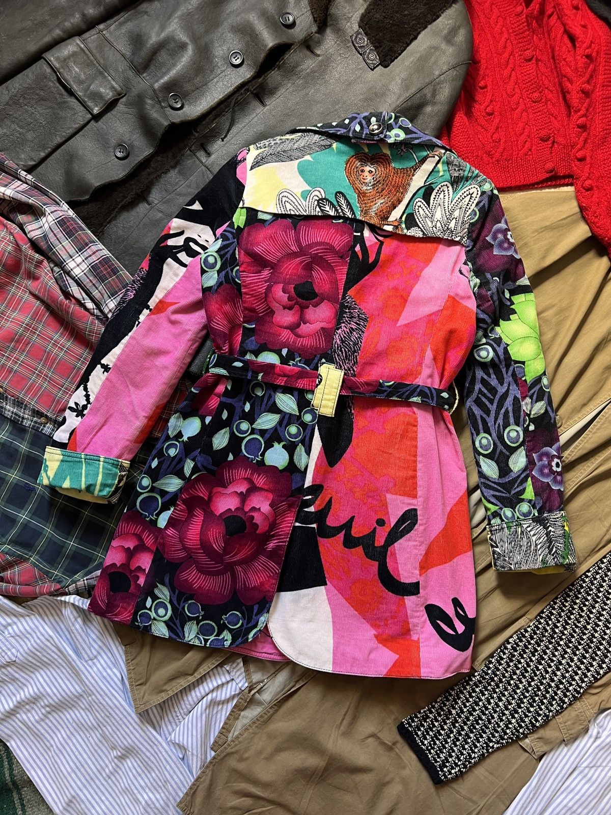 Custo Barcelona Custo Barcelona Custoline Floral Trench Coat Size M / US 6-8 / IT 42-44 - 3 Thumbnail