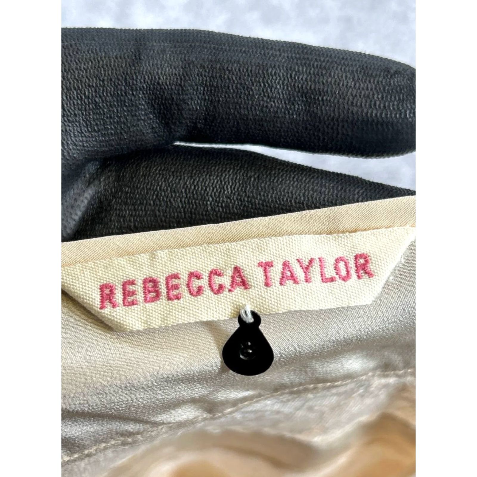 Rebecca Taylor Rebecca Taylor Shirt Womens 8 Brown Silk Lace Blouse Size M / US 6-8 / IT 42-44 - 3 Thumbnail
