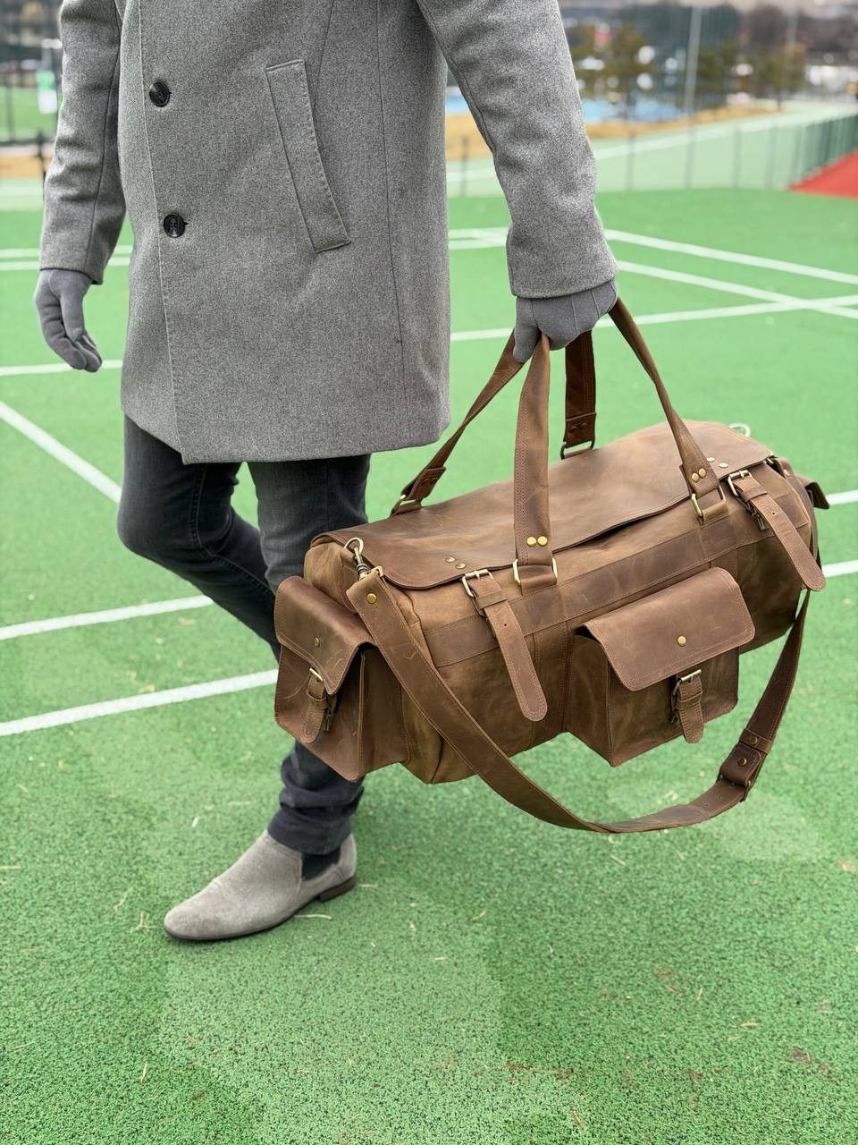 Handmade Genuine vintage leather travel bag. Duffel Bag. Handmade Size ONE SIZE - 2 Thumbnail