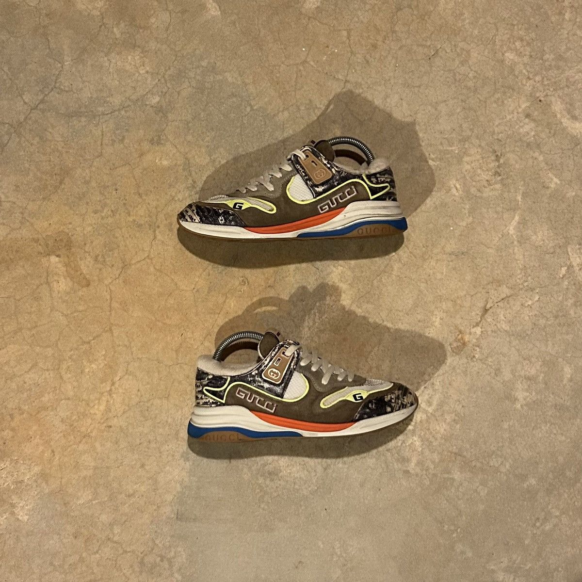 image of Gucci Ultrapace Sneaker Snakeskin Brown 2021 Us 8.5, Men's