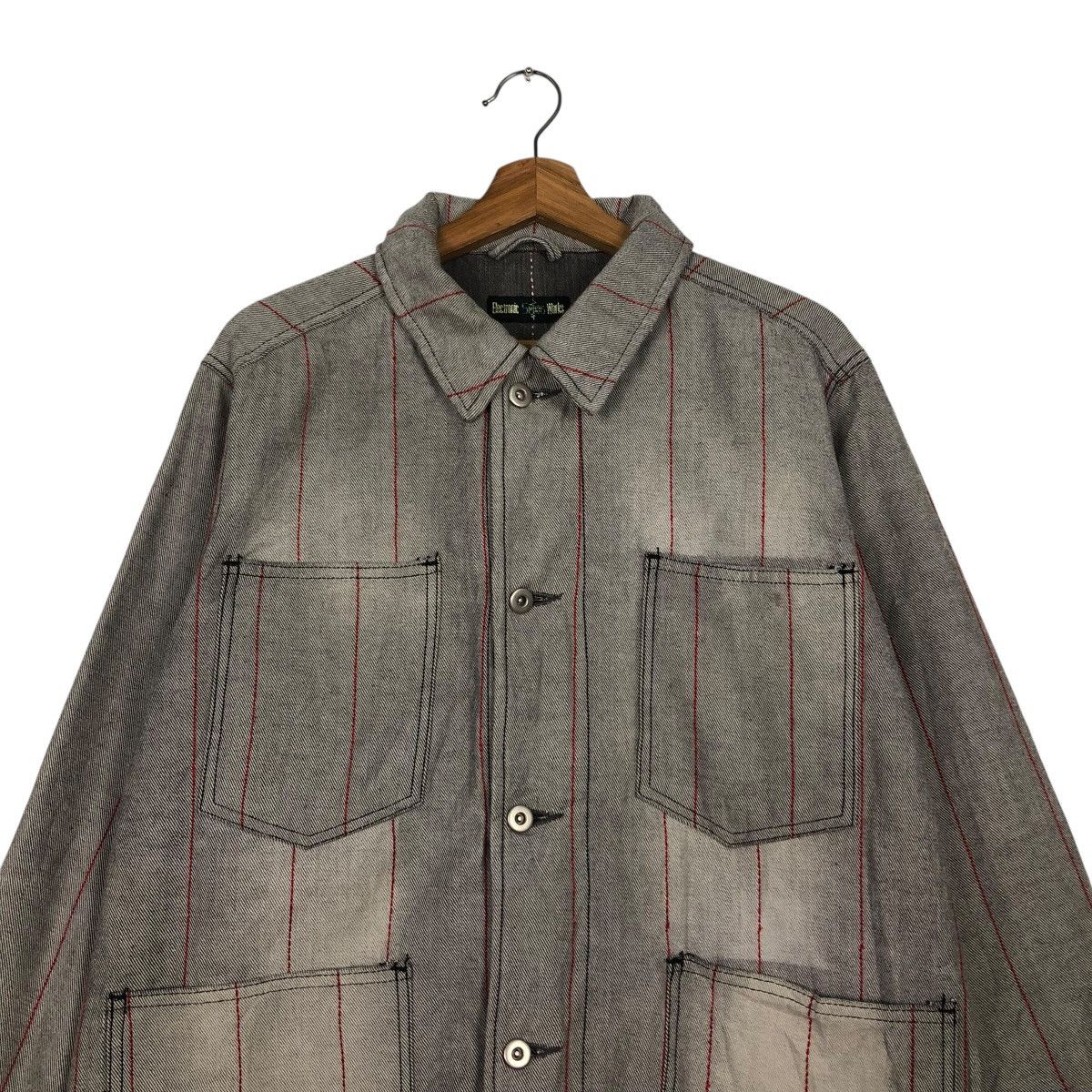 Japanese Brand VINTAGE HICKORY CHORE STRIPED JACKET ELECTRONIC ISSEYMIYAKE Size US L / EU 52-54 / 3 - 5 Thumbnail