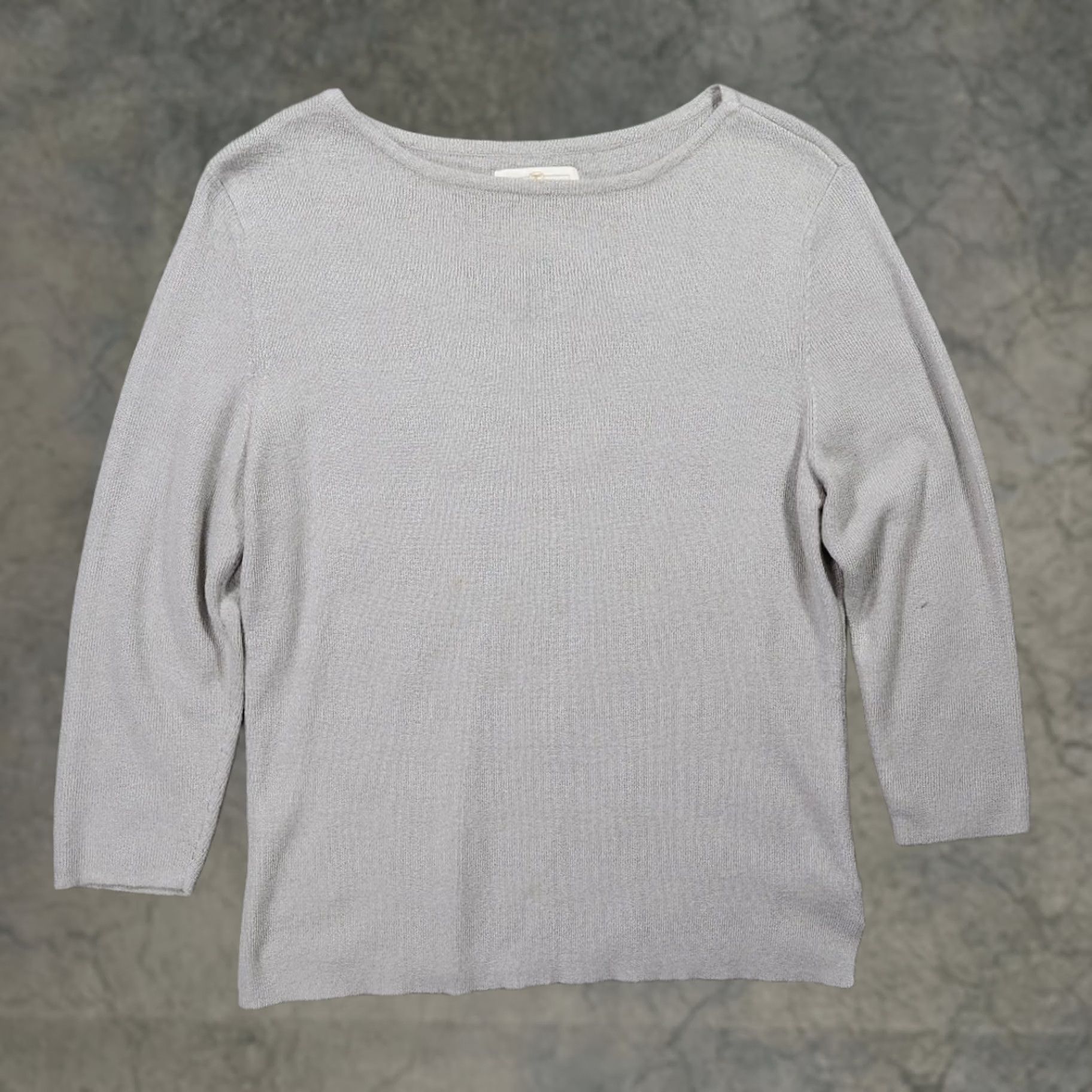 Worthington Worthington Sweater Women XL Gray Acrylic Nylon Boat Neck 3/4 Sleeve Size XL / US 12-14 / IT 48-50 - 1 Thumbnail
