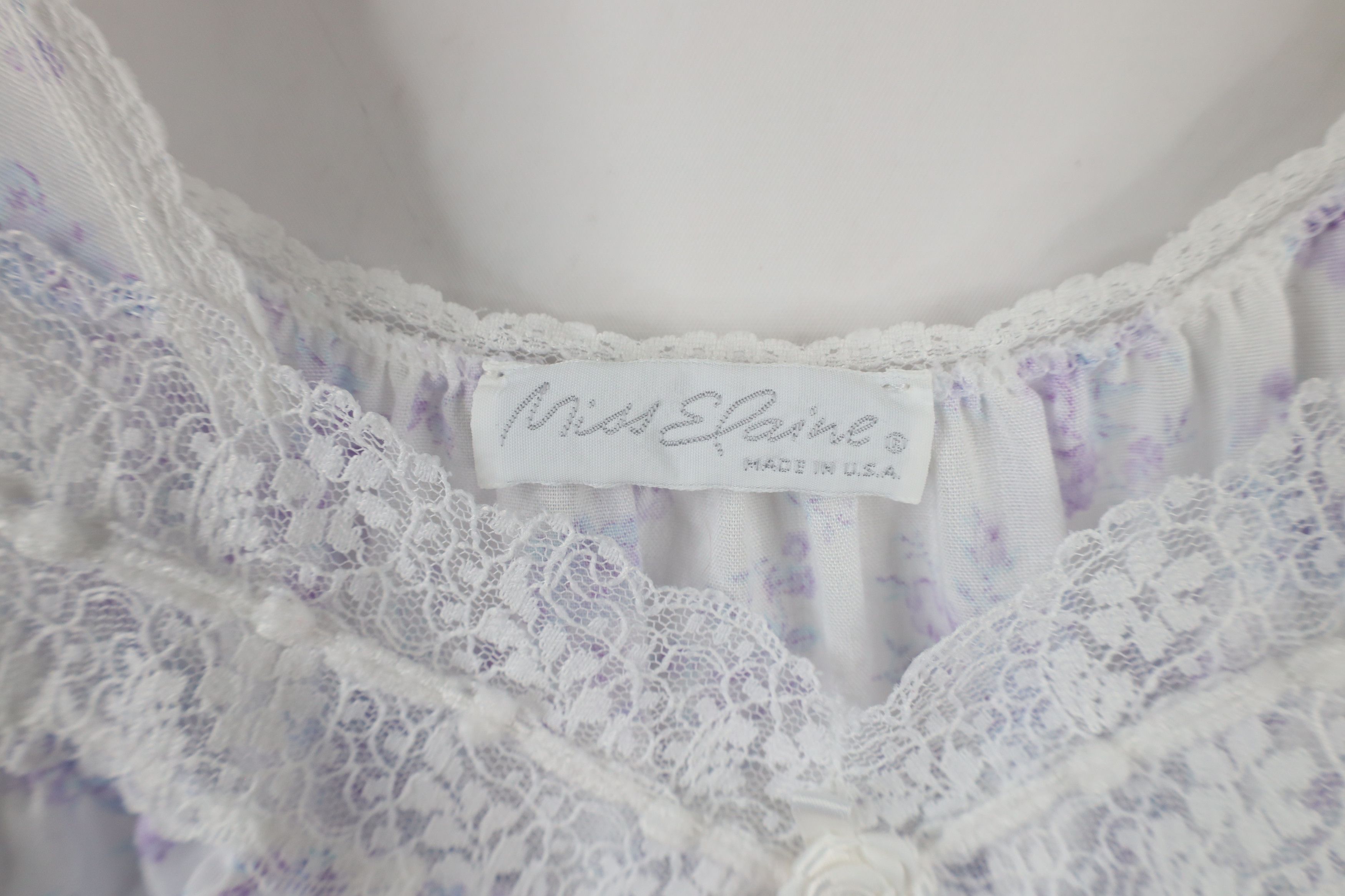 Vintage Vintage 90s Miss Elaine Lace Night Gown Sleep Shirt USA Size M / US 6-8 / IT 42-44 - 6 Thumbnail