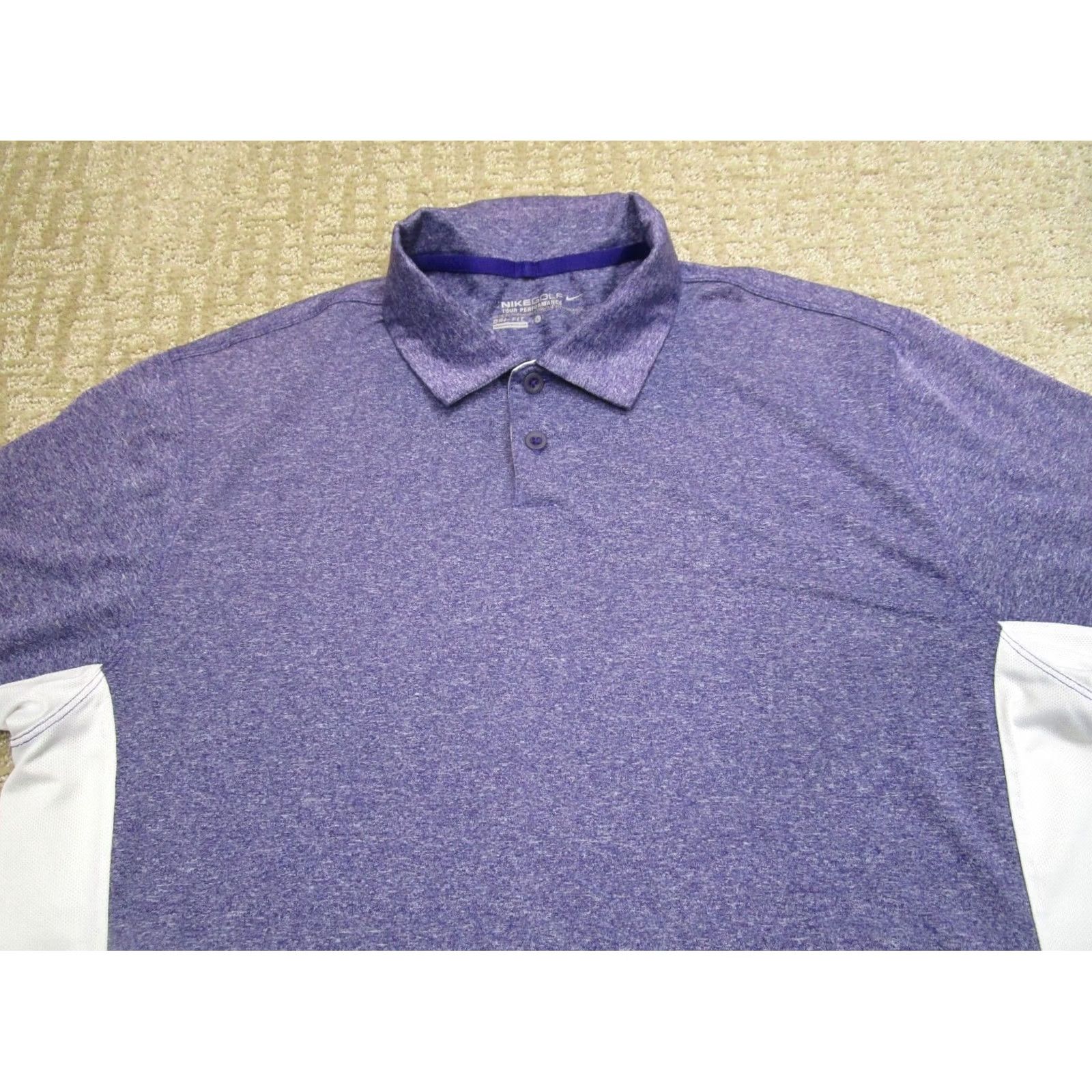 Nike Nike Tour Performance Polo Shirt Men L Purple White Golf Dri Fit Activewear Size US L / EU 52-54 / 3 - 2 Thumbnail