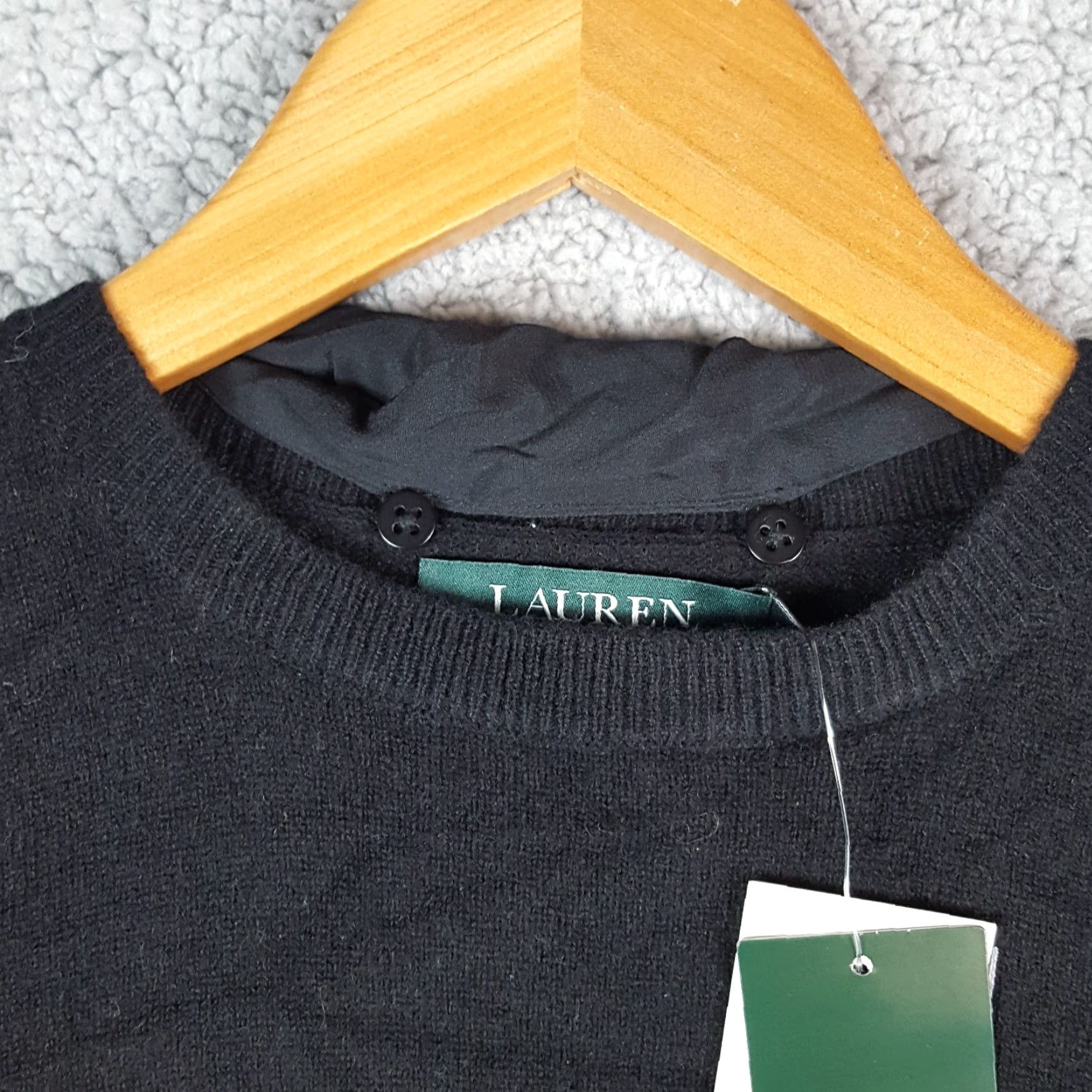 Ralph Lauren VINTAGE Lauren Ralph Lauren Black Cashmere Knit Pullover Sweater Women's XS Long Sleeve Crew Neck Preppy 90s Fashion Menswear Size XS / US 0-2 / IT 36-38 - 5 Thumbnail