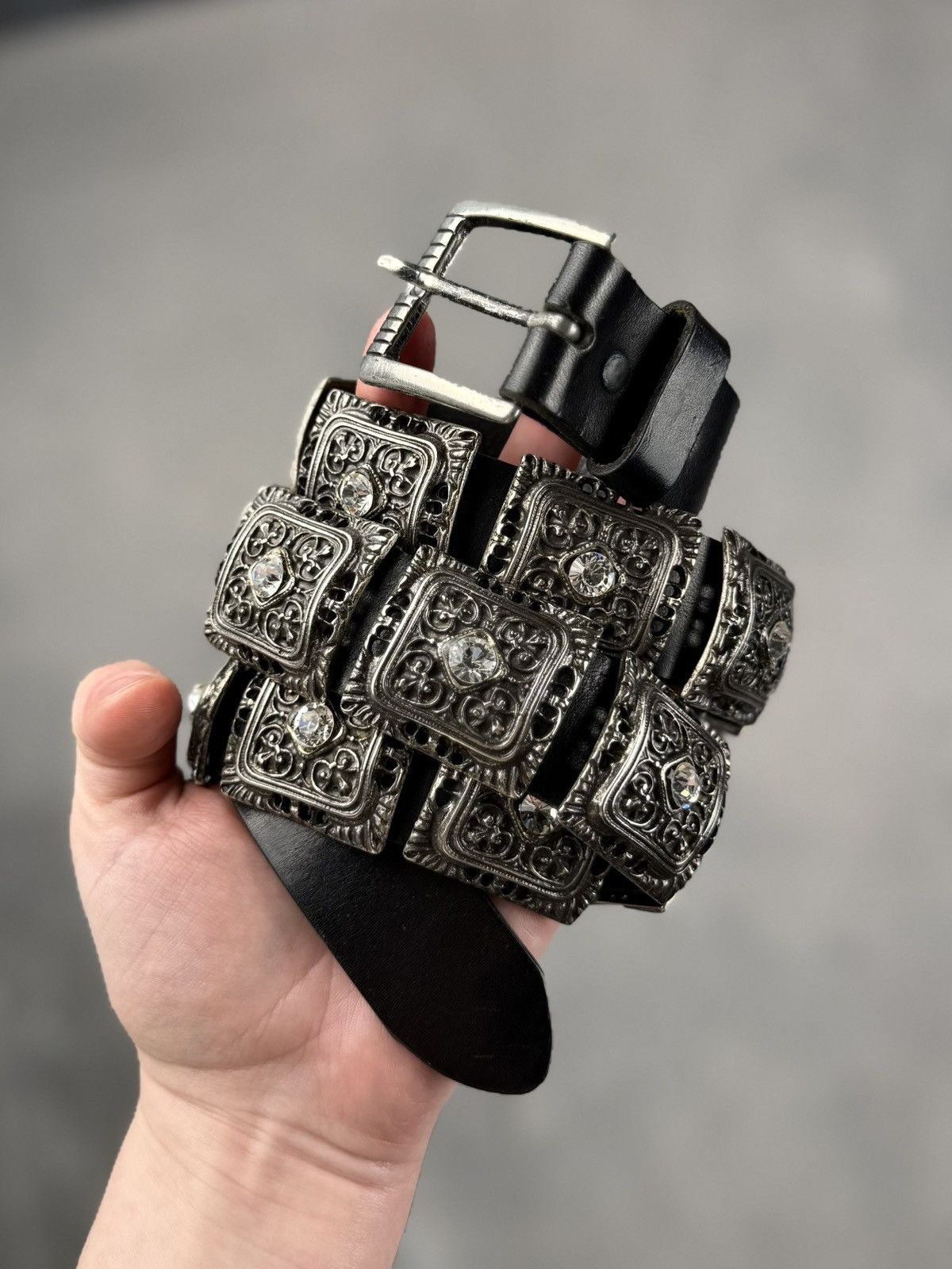 Vintage Rossodisera Y2K Gothic Studded Leather Belt