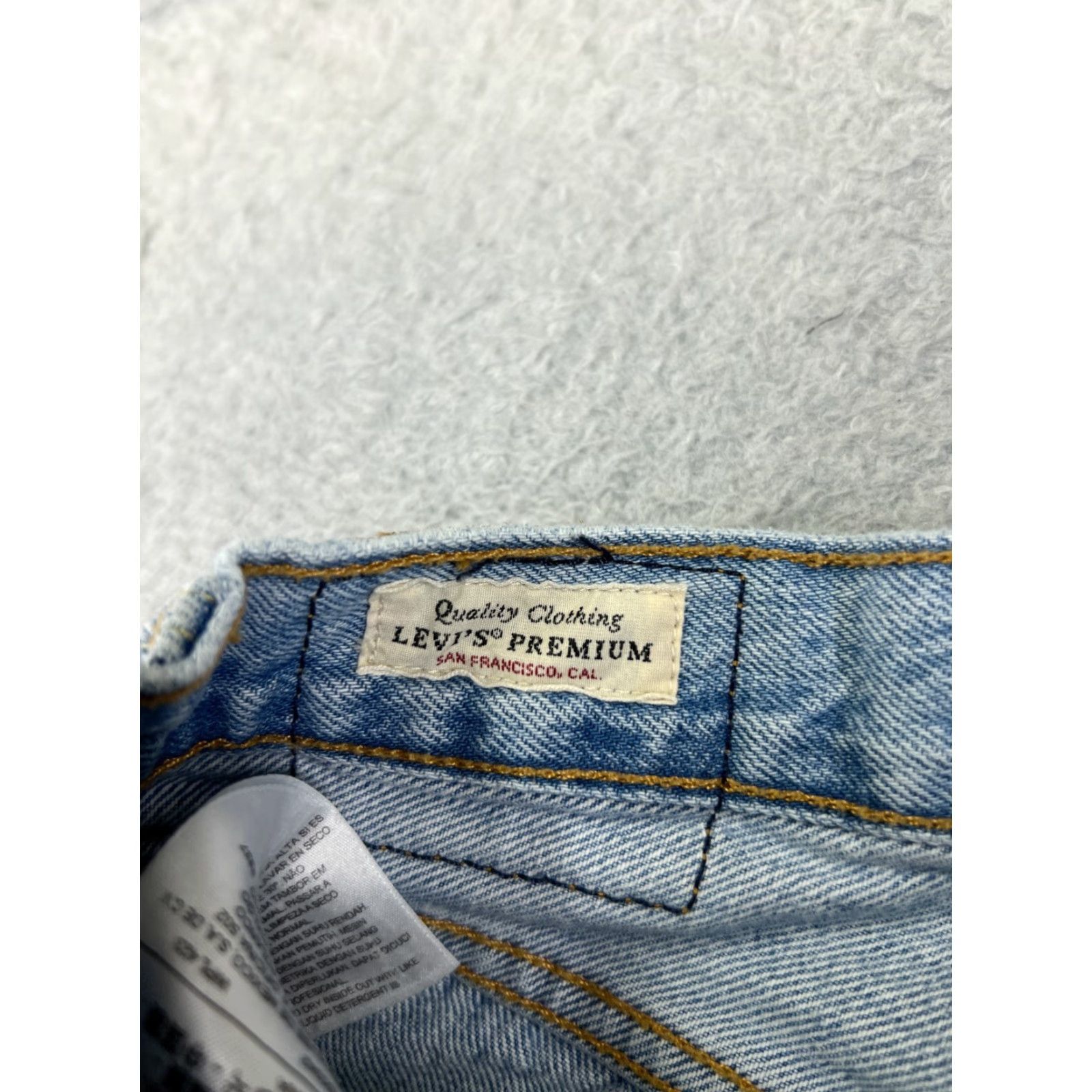 Levi's Levis Jeans Adult 28 Blue Denim 501 XX Button Fly DESTROYED Premium Straight Regular Men Size US 28 / EU 44 - 6 Thumbnail