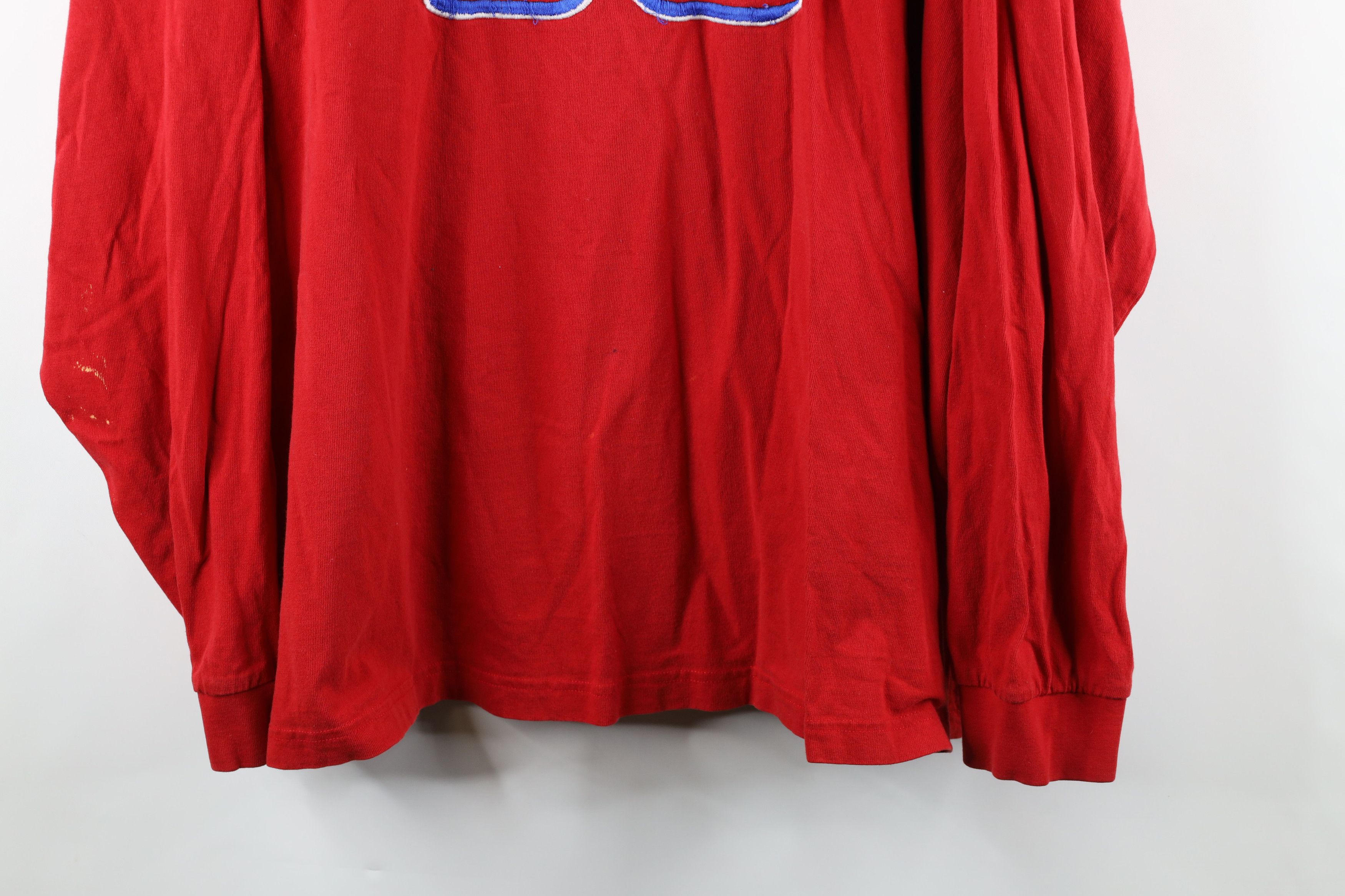 Fubu × Vintage Vintage Y2K FUBU Spell Out Script Long Sleeve T-Shirt Red Size US XL / EU 56 / 4 - 4 Thumbnail