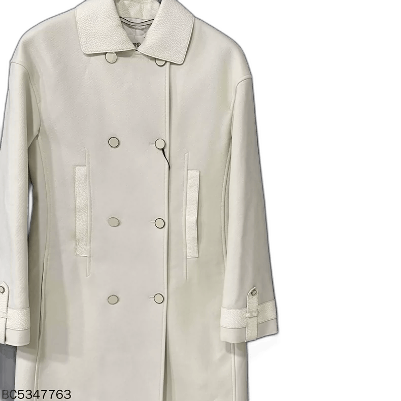 Hermes Beige Leather Autumn Winter Coat Size XS / US 0-2 / IT 36-38 - 1 Thumbnail