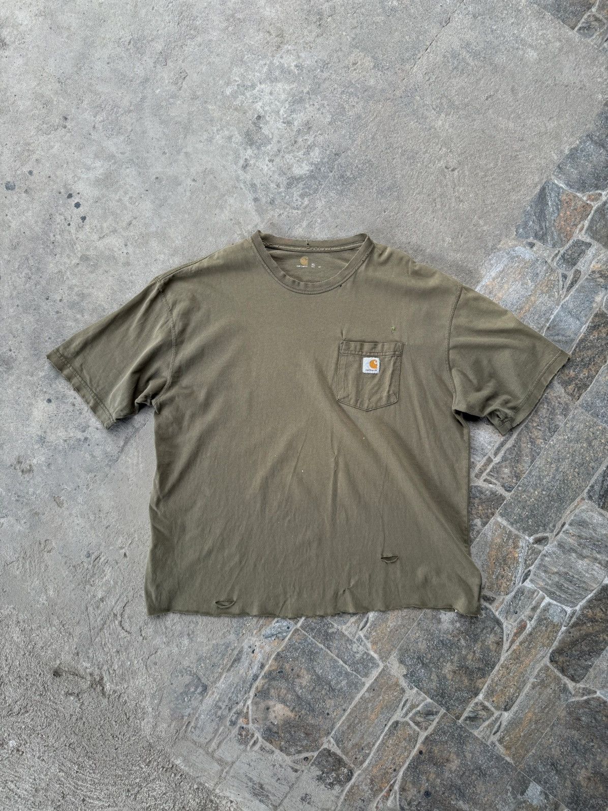 Carhartt × Vintage Vintage Trashed Carhartt pocket tee Size US XL / EU 56 / 4 - 1 Thumbnail