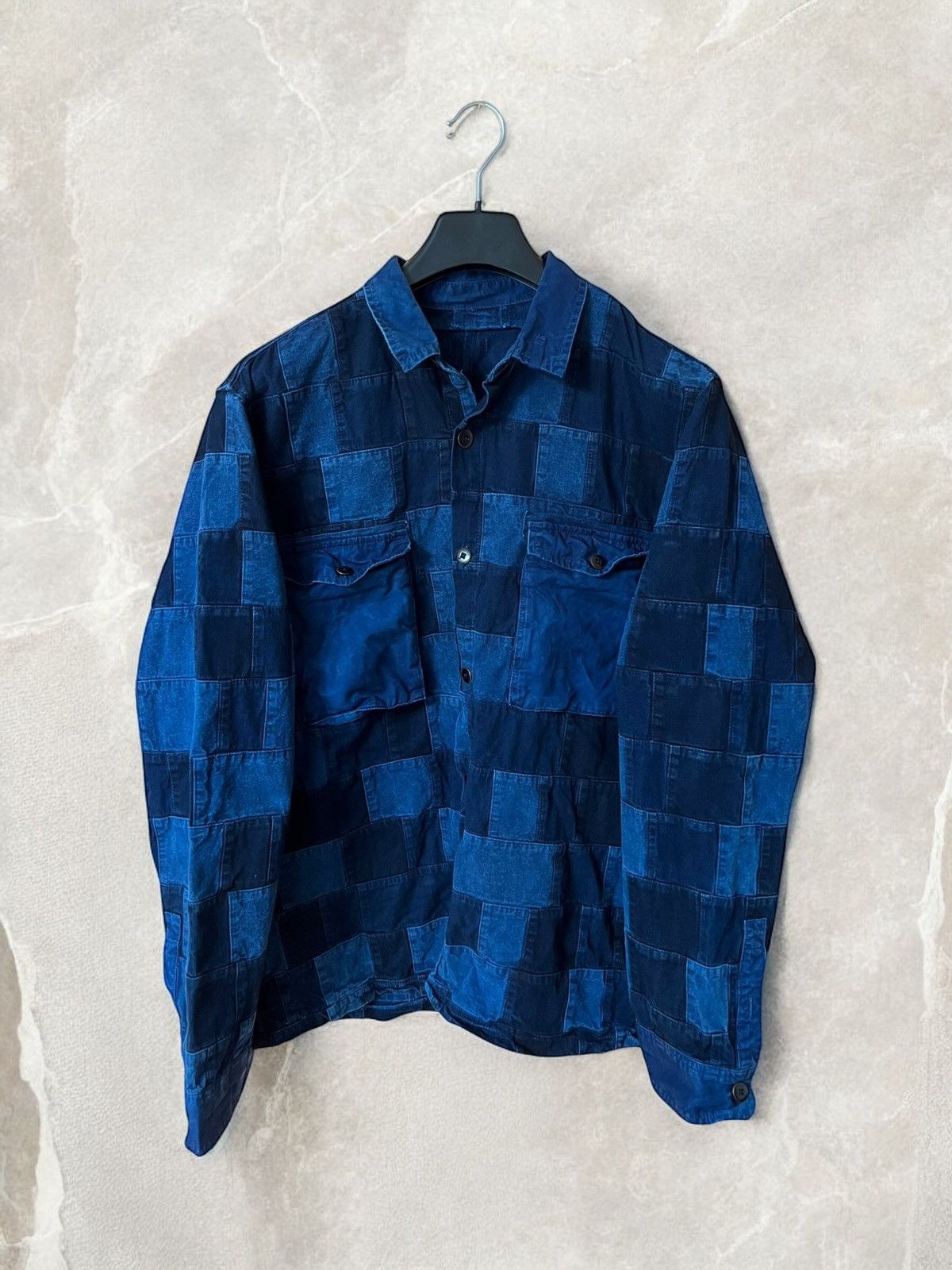 Vintage VINTAGE PATCHWORK DENIM Jacket Shirt OVERSHIRT Jean y2k Size US L / EU 52-54 / 3 - 1 Thumbnail