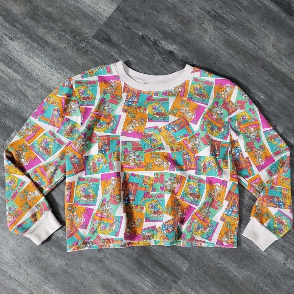 Designer Multicolored Cropped T&J Sweatshirt Long Sleeve Size M / US 6-8 / IT 42-44 - 1 Thumbnail