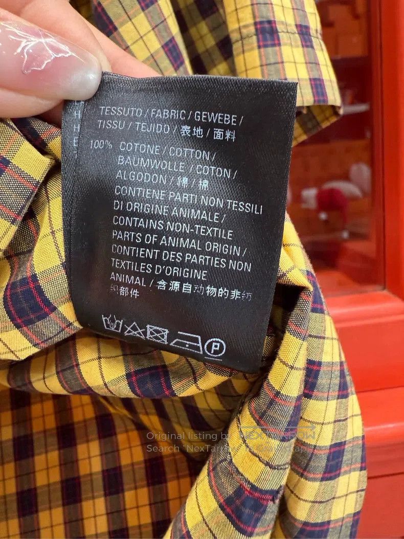 Balenciaga Balenciaga size 37 Gingham Short Sleeve Shirt Size US S / EU 44-46 / 1 - 8 Thumbnail