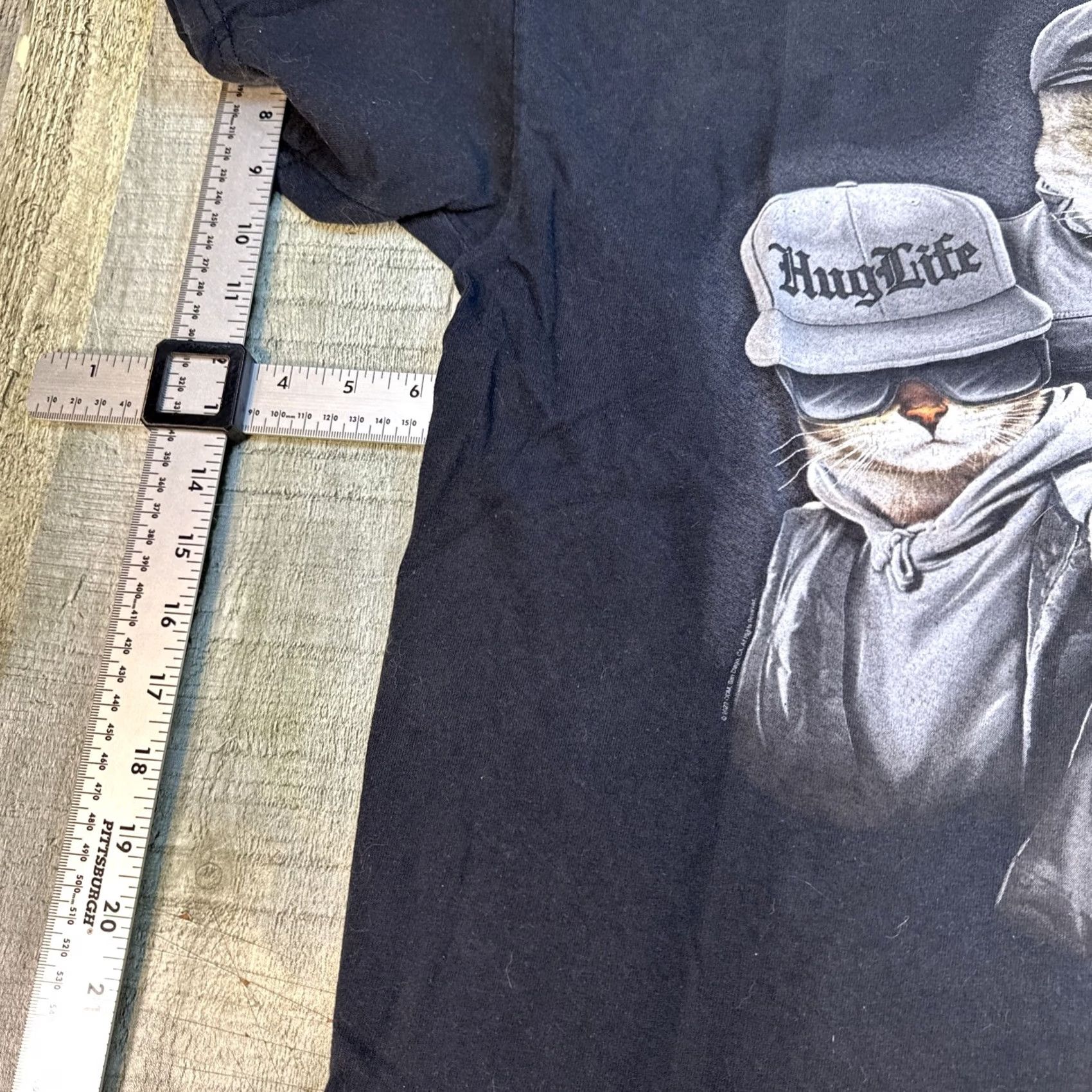 Vintage VINTAGE DOM Art Co. Hug Life Thug Cats Hip Hop T-Shirt Large Black Unisex Adults Short Sleeve Mens Womens Size US L / EU 52-54 / 3 - 3 Thumbnail