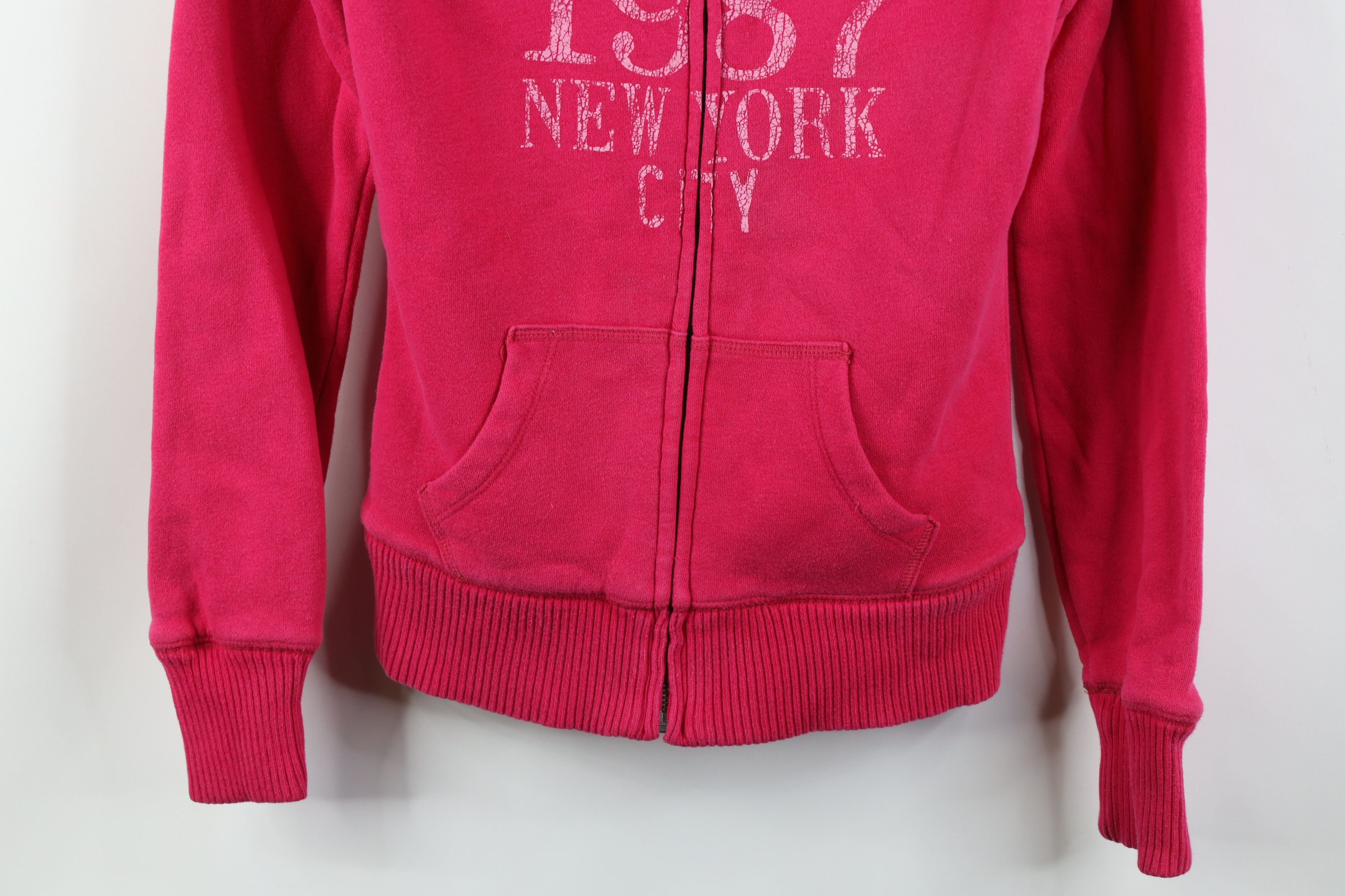 Aeropostale Vintage 90s Y2K Aeropostale Pile Fleece Lined Hoodie Pink Size XS / US 0-2 / IT 36-38 - 3 Thumbnail