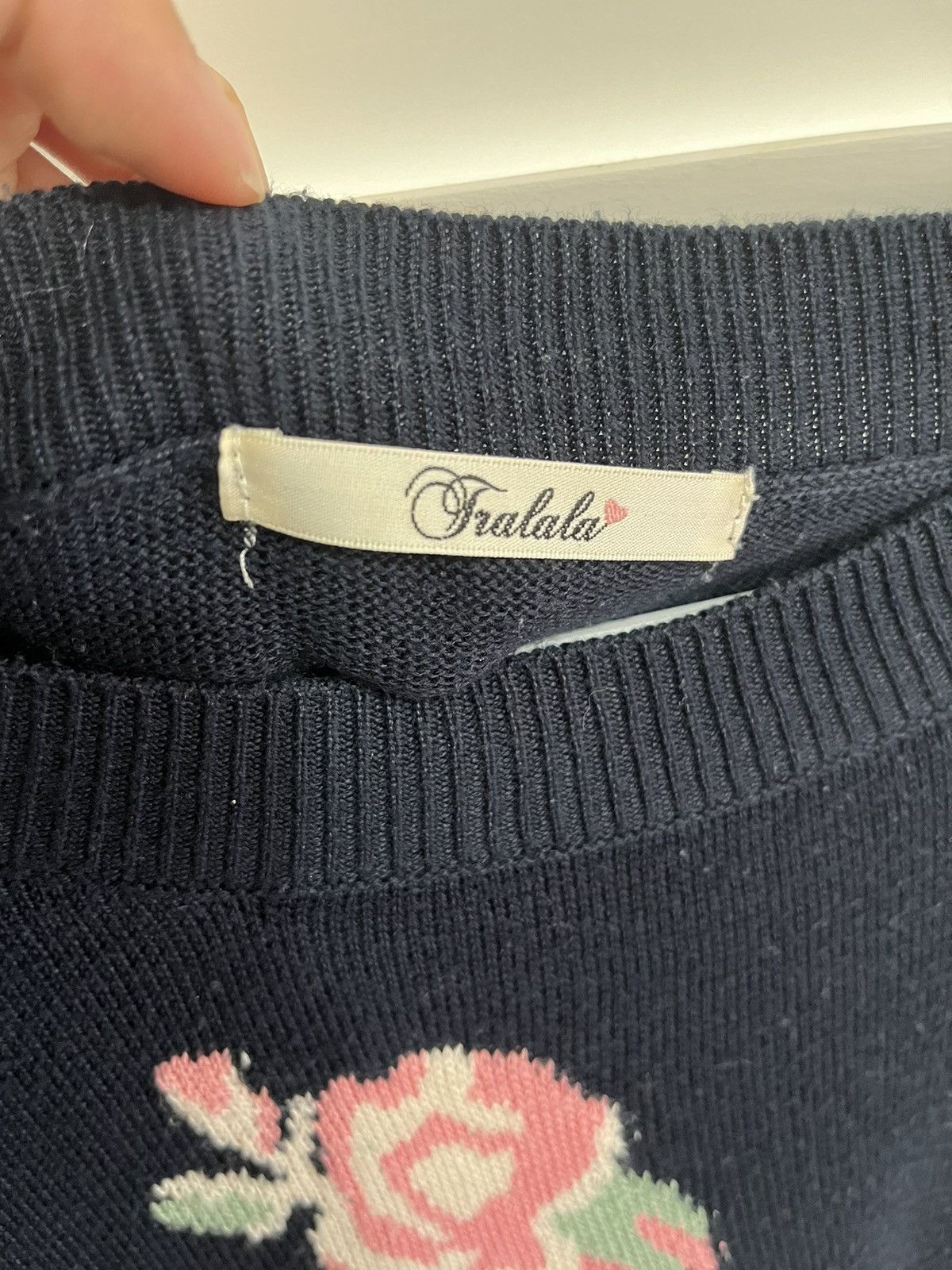 Japanese Brand Tralala x Liz Lisa Doll Coquette Flower Knitted Sweater Size M / US 6-8 / IT 42-44 - 3 Thumbnail