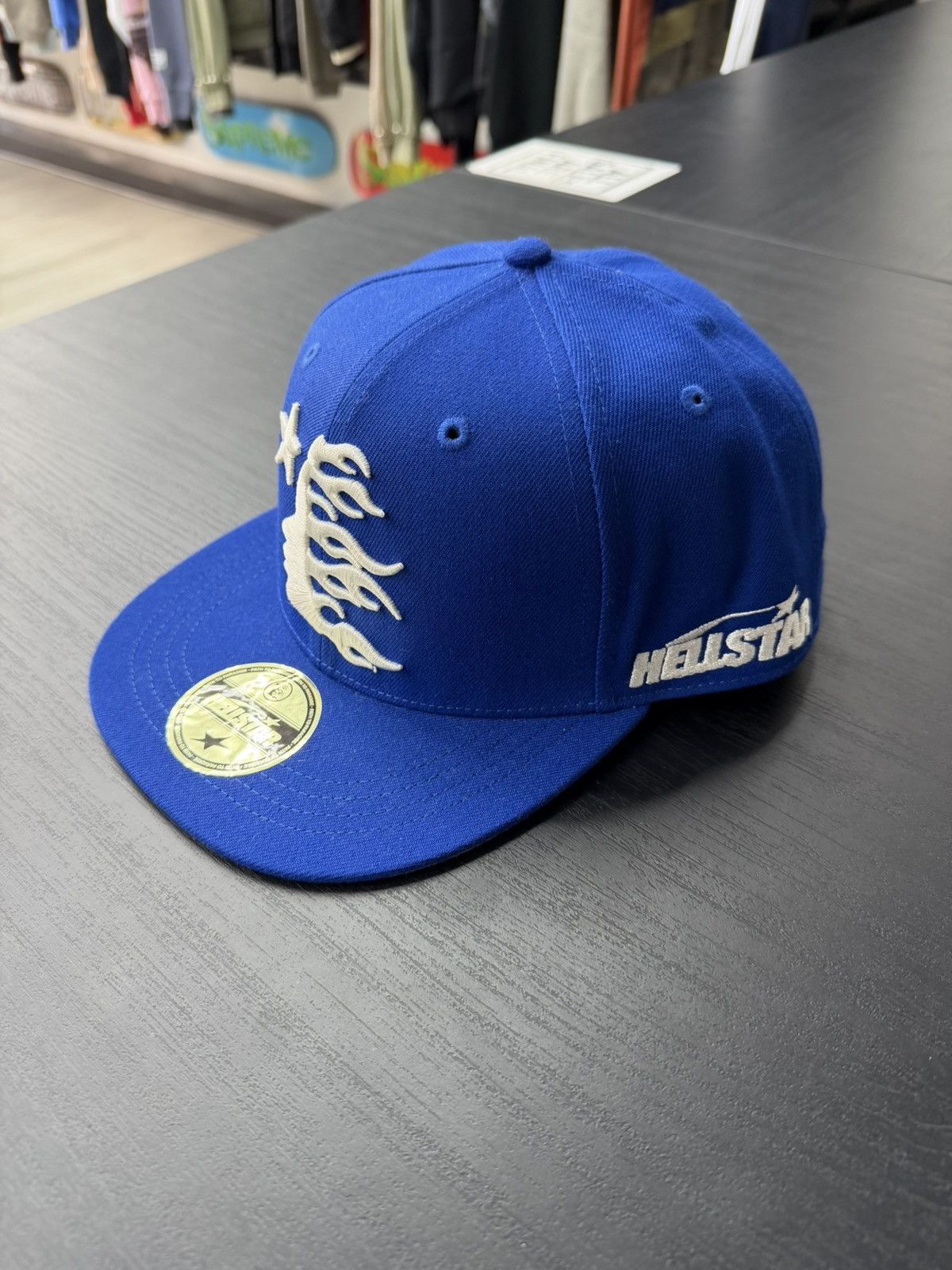 HELLSTAR Hellstar purple cheetah fitted cap | Grailed