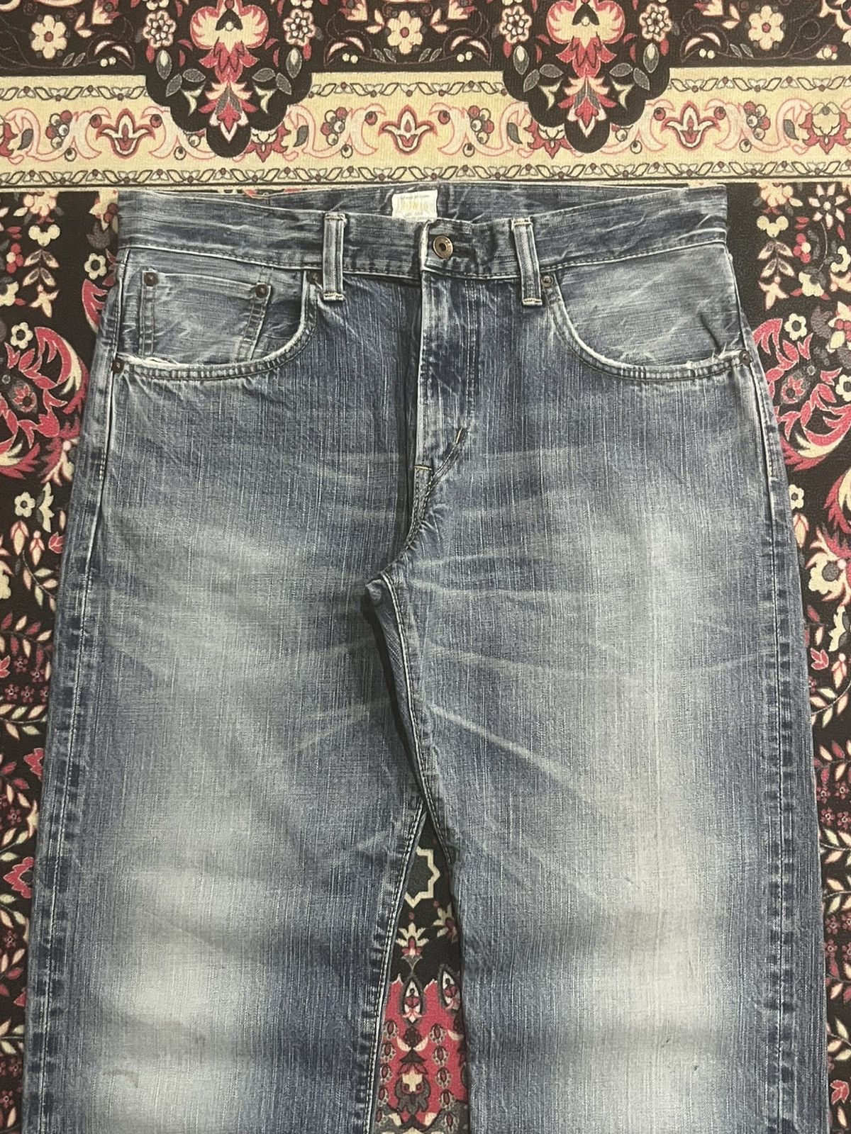 Edwin Vintage Edwin Japan 505ZX Blue Faded Washed Selvedge Jeans Size US 32 / EU 48 - 4 Thumbnail