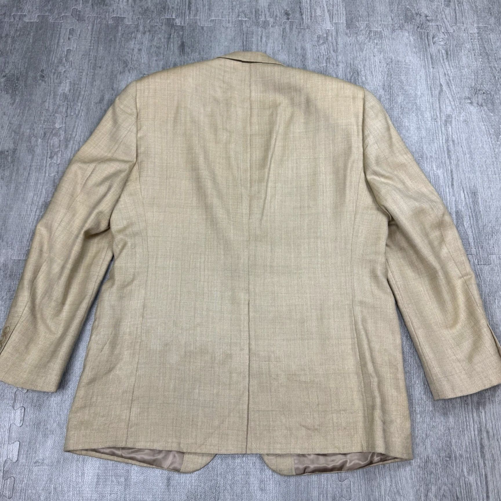 Ralph Lauren VINTAGE Lauren Ralph Lauren Beige Pastel Plaid Silk Wool Sport Coat 42R Mens Size US XS / EU 42 / 0 - 7 Thumbnail