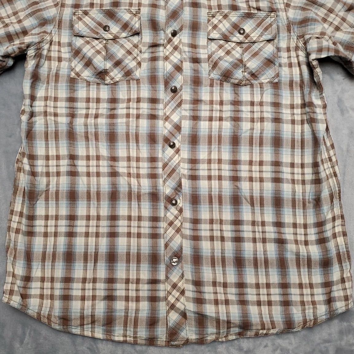 Mountain Khakis VINTAGE Mountain Khakis Shirt Mens M Brown Plaid Rodeo Pearl Snap Button Short Sleeve Size US M / EU 48-50 / 2 - 2 Thumbnail