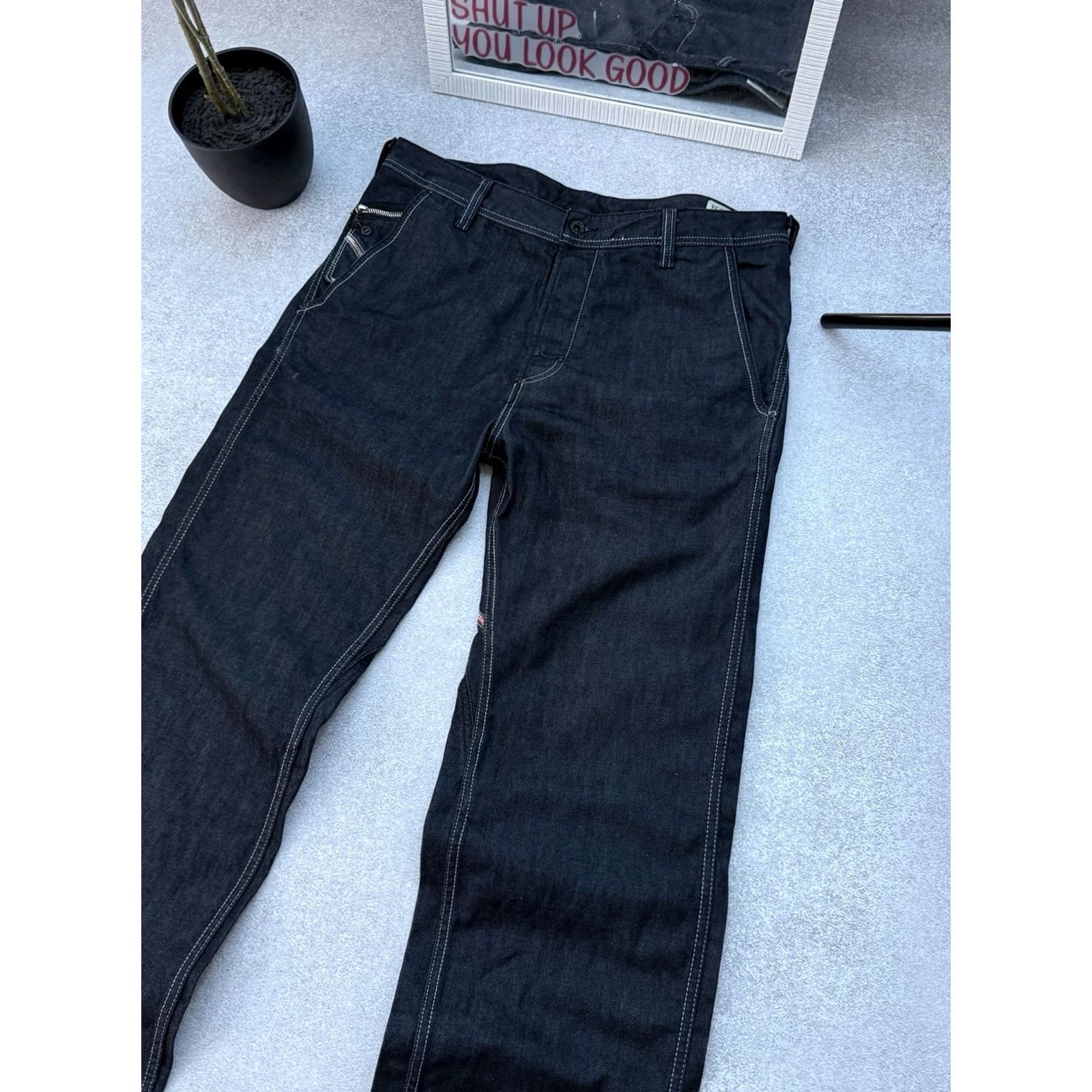 Diesel VINTAGE Diesel Pheyo Jeans Men’s Size W34 L34 Navy Denim Cinch Straight Size US 34 / EU 50 - 4 Thumbnail