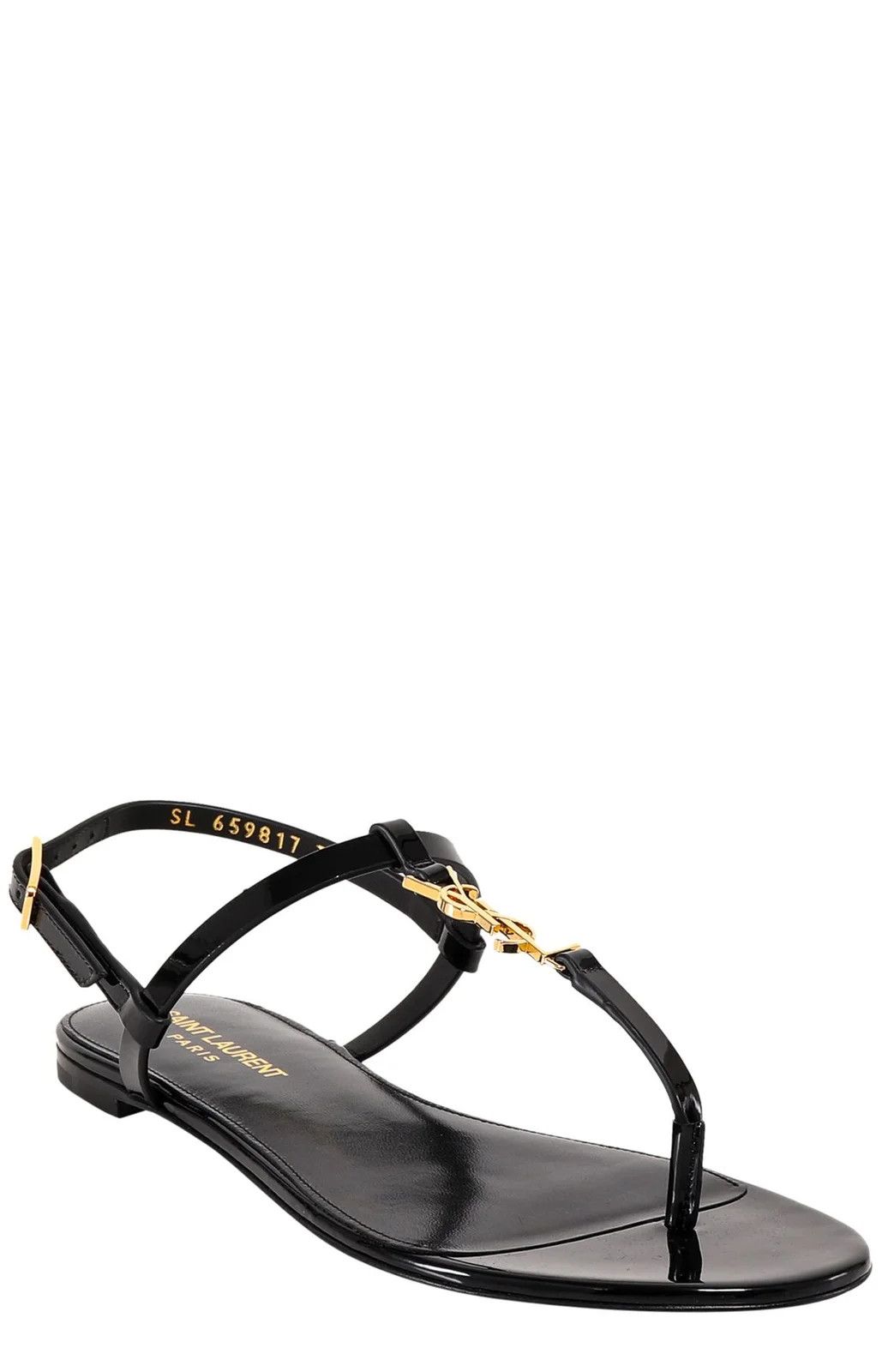 Saint Laurent Paris Saint Laurent Cassandre Sandals In Patent Leather Size US 12 / EU 45 - 1 Thumbnail