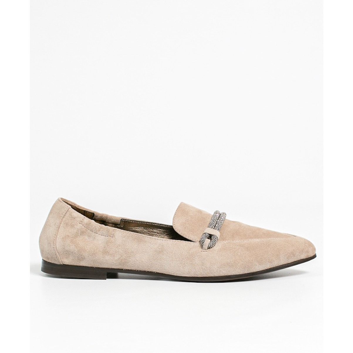Brunello Cucinelli Brunello Cucinelli Woman's Suede Beaded Loafers Grey 36 Size US 6 / IT 36 - 2 Thumbnail