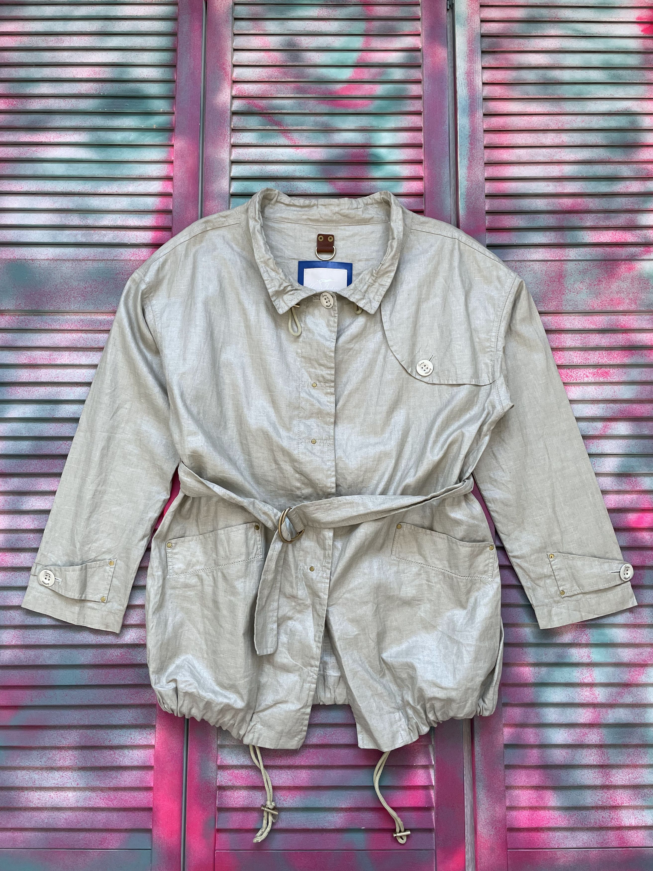 Burberry Luxury Thomas Burberry Linen Trench Coat Jacket Size M / US 6-8 / IT 42-44 - 1 Thumbnail
