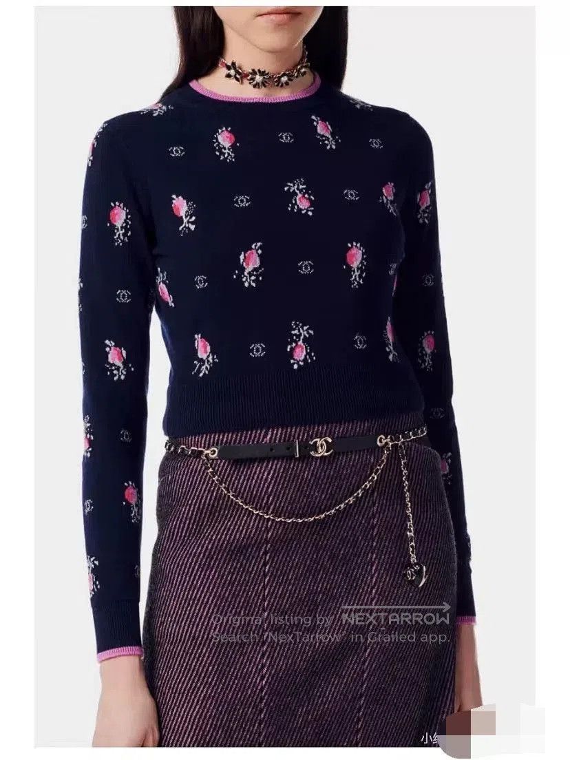 Chanel Chanel 22K Floral Cashmere Cardigan. Size US S / EU 44-46 / 1 - 1 Thumbnail