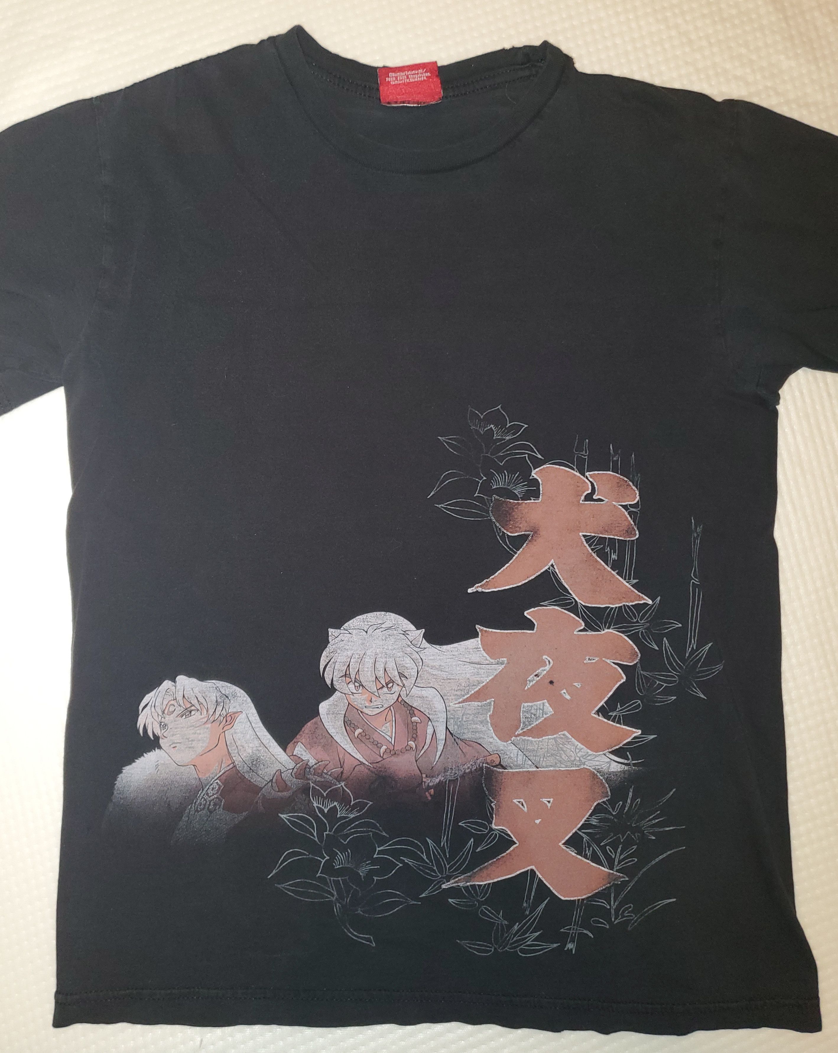 Inuyasha Anime Character Print T-Shirt Men's XL Size cotton black type Vintage Second Hand