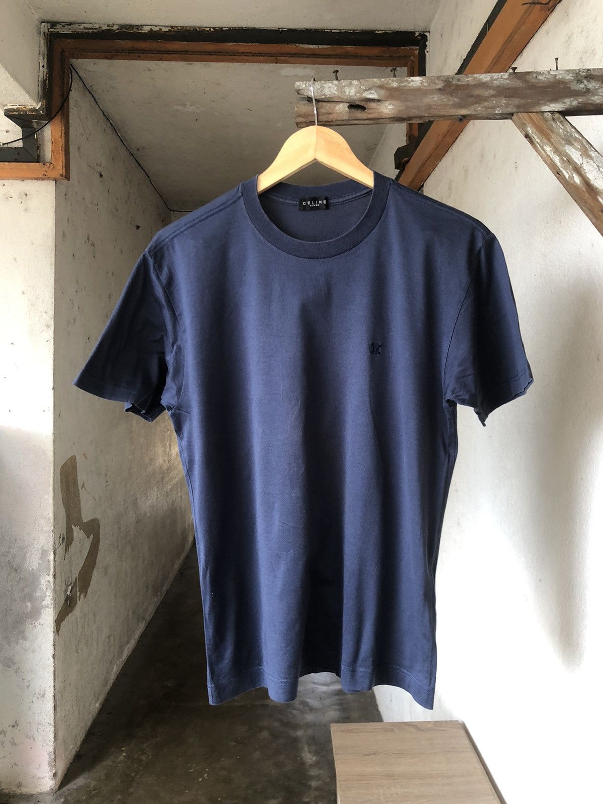 Celine Vintage 90s Celine Small Embroidery Logo Tshirt Size US M / EU 48-50 / 2 - 1 Thumbnail