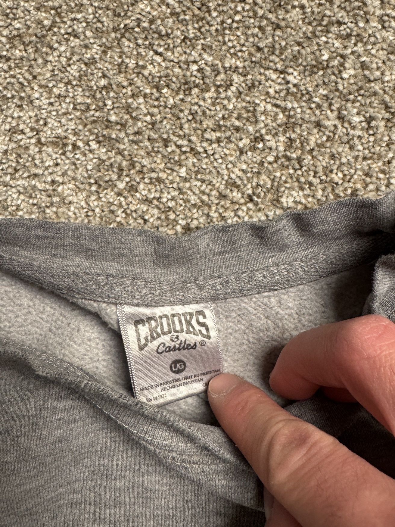 Crooks & Castles HEATHER GREY CROOKS & CASTLES DISTRESSED SWEATSHIRT Size US L / EU 52-54 / 3 - 3 Thumbnail