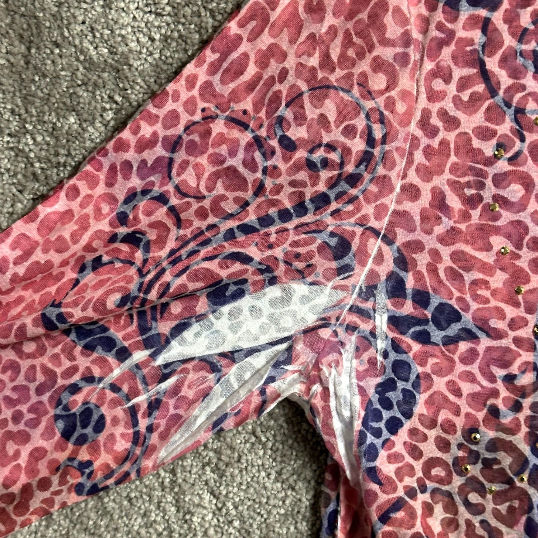 Vintage VINTAGE Y2K Leopard Print Top 16W Plus Rhinestones Whimsigoth Fairy Grunge Boho Hippie Blouse Women Girls Size XXL / US 16-18 / IT 52-54 - 5 Thumbnail