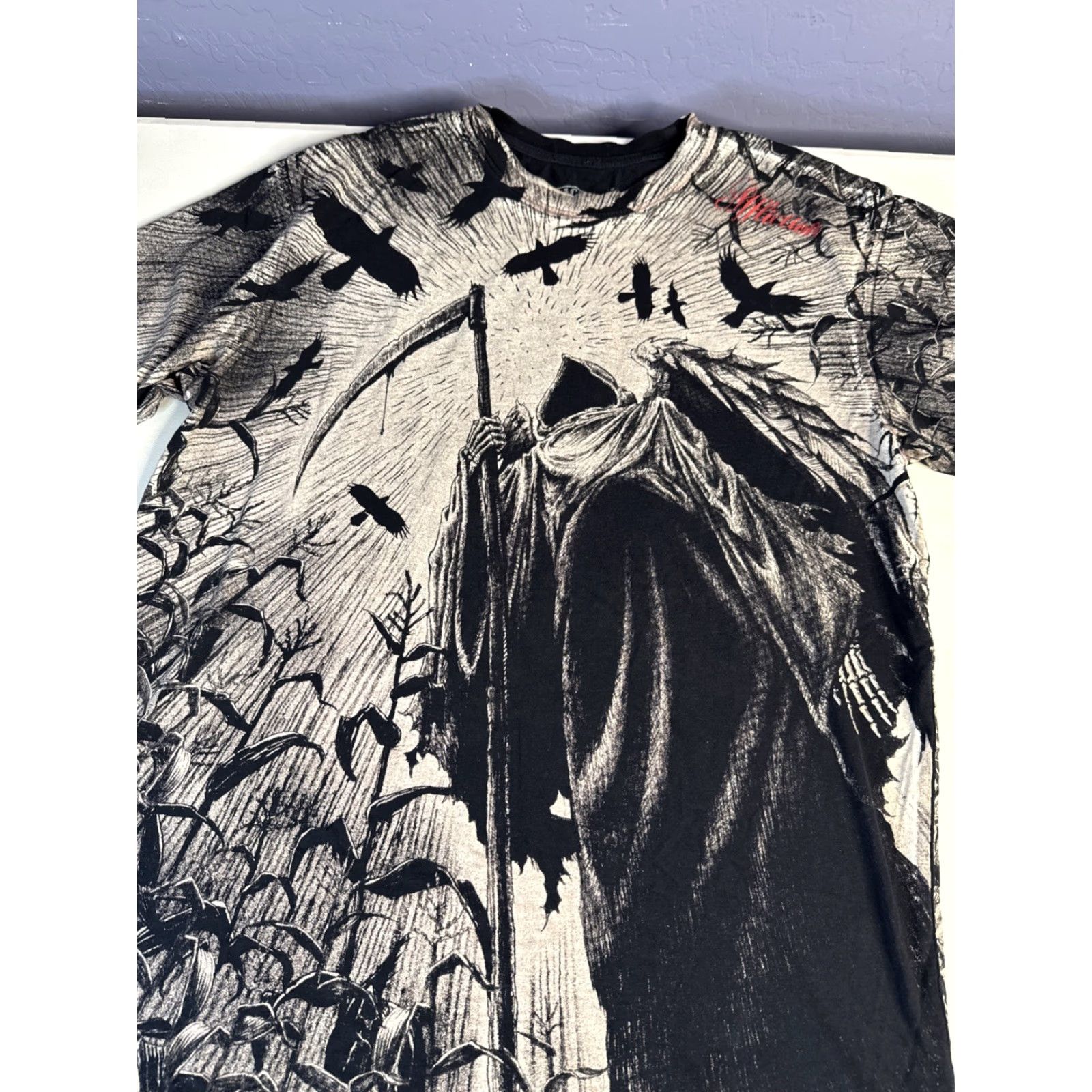 Affliction Affliction T-Shirt Grim Reaper Made In USA All Over Print XL Men Multicolor Y2K Size US XL / EU 56 / 4 - 3 Thumbnail