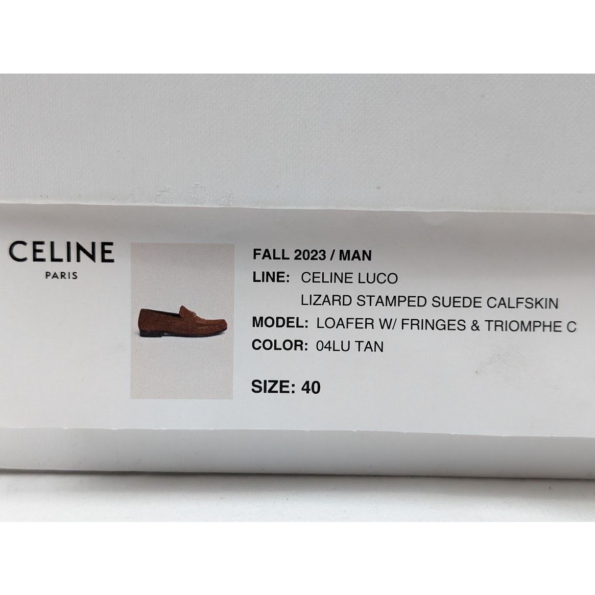 Celine o1rshd1 Lizard Stamped Suede Calfskin Loafers in Tan Size US 7 / EU 40 - 23 Thumbnail