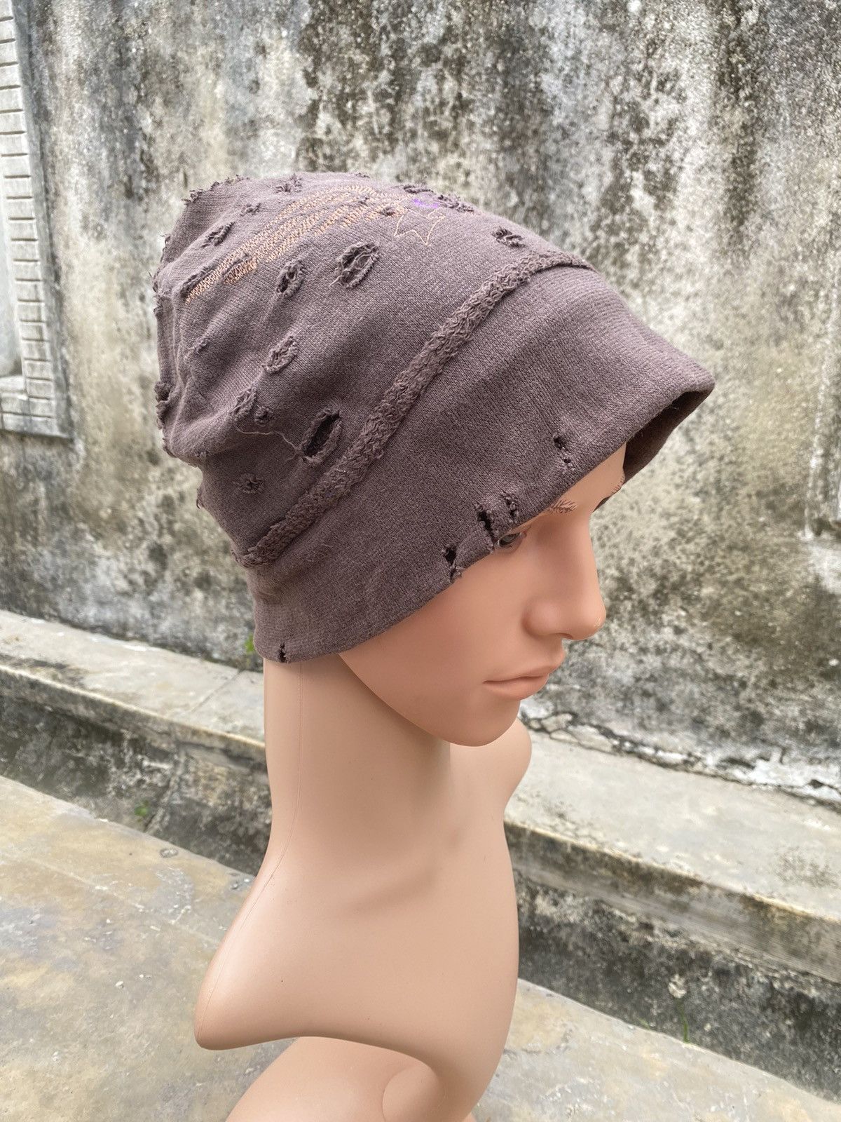 Japanese Brand Mad Factory Japan Distressed Beanie Hat Size ONE SIZE - 4 Thumbnail