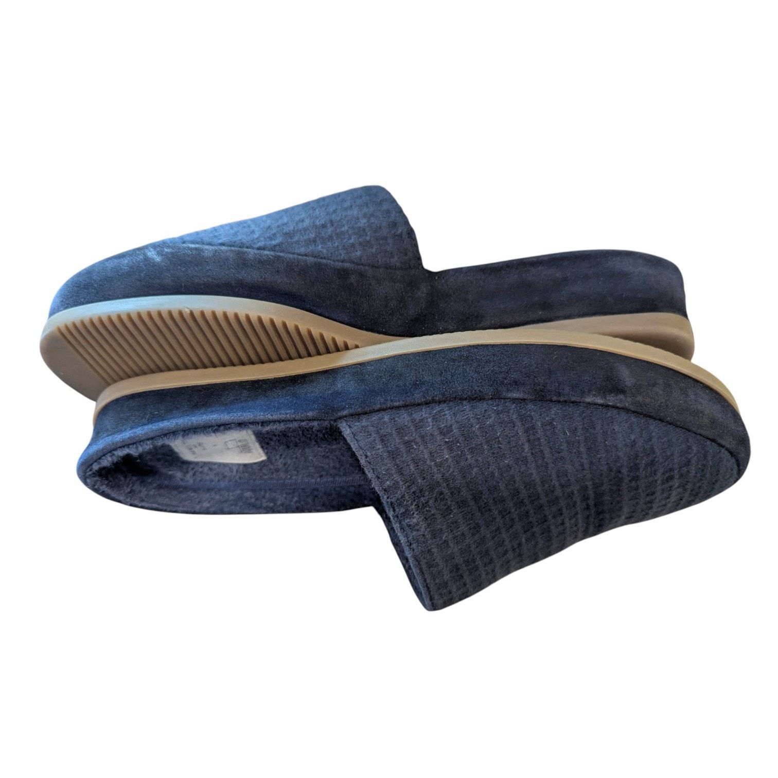 MULO Hamilton and Hare MULO Suede-Trimmed Waffle-Knit Slippers Size US 7 / EU 40 - 3 Thumbnail