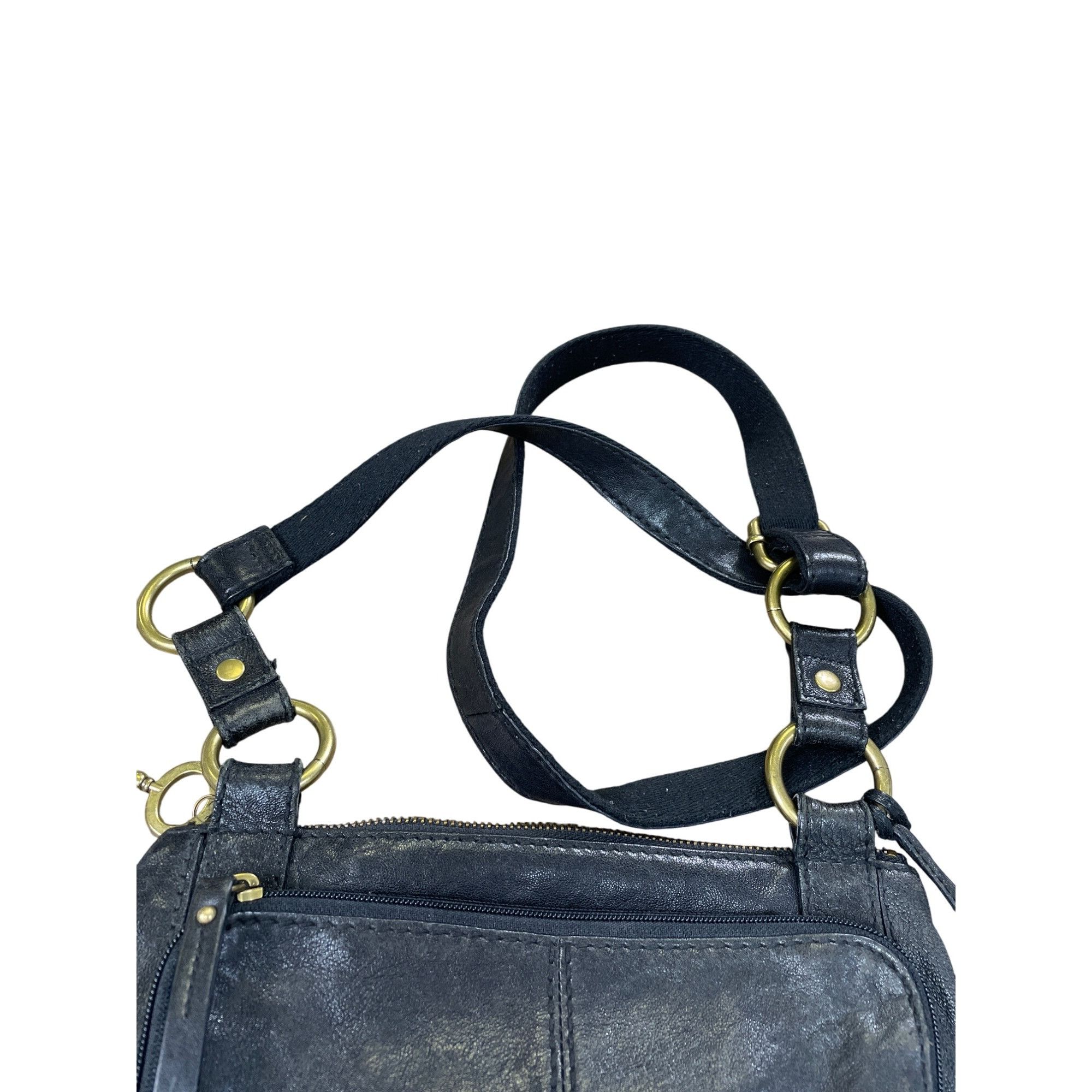 Fossil Fossil Long Live Vintage Womens Black Leather Crossbody Han Size ONE SIZE - 3 Thumbnail