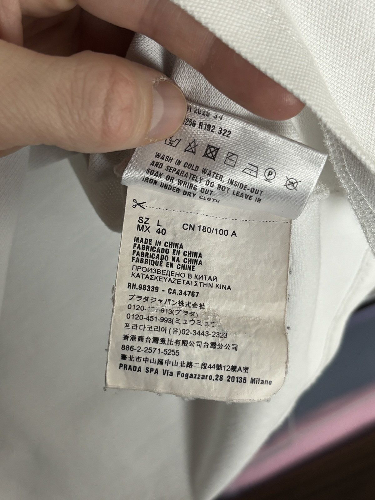 Prada Prada White Tab Luxury Polo Shirt Designer Vintage Size US L / EU 52-54 / 3 - 8 Thumbnail