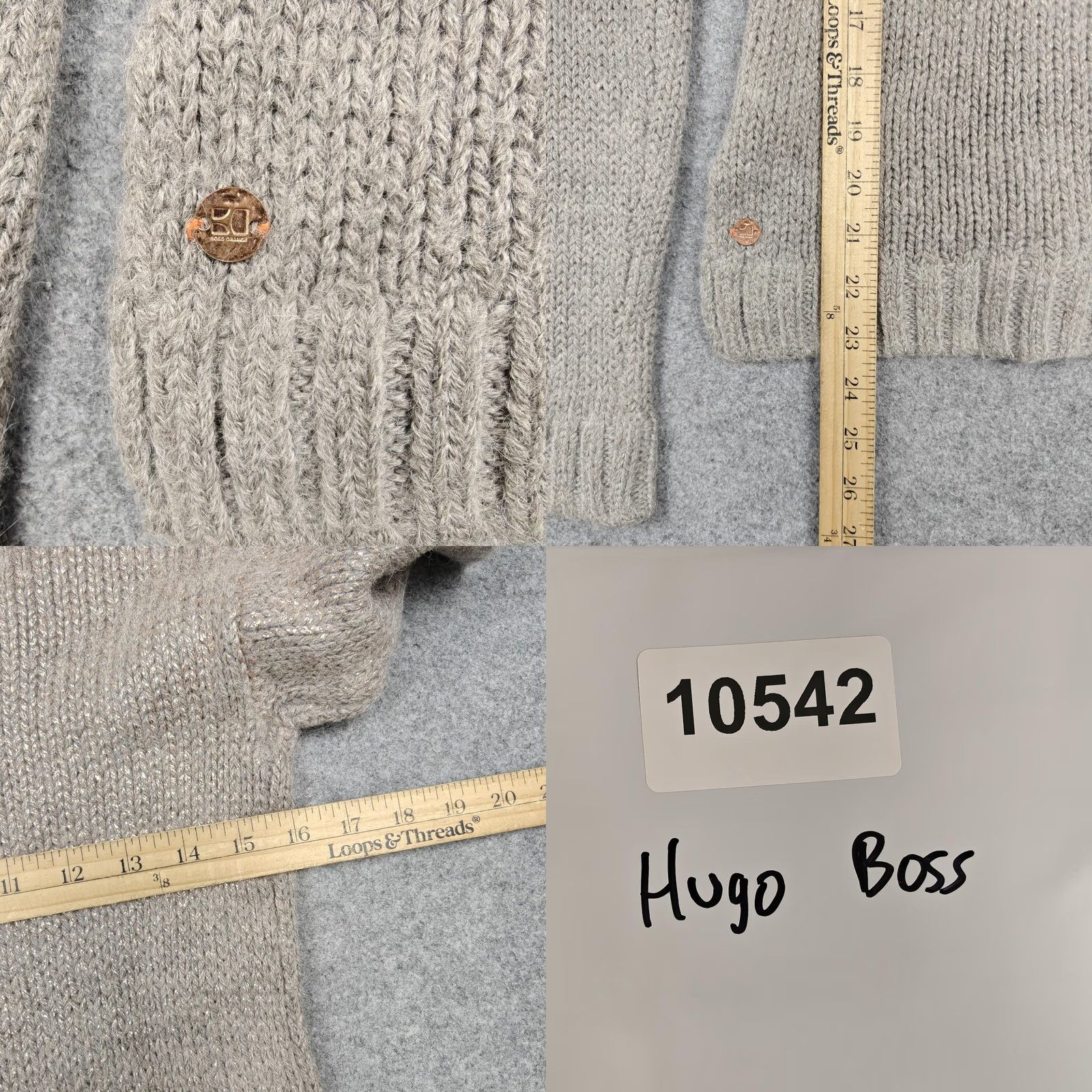Hugo Boss HUGO BOSS Sweater Womens XS Gray Alpaca Blend Chunky Knit Scoop Neck Pullover Size XS / US 0-2 / IT 36-38 - 8 Thumbnail