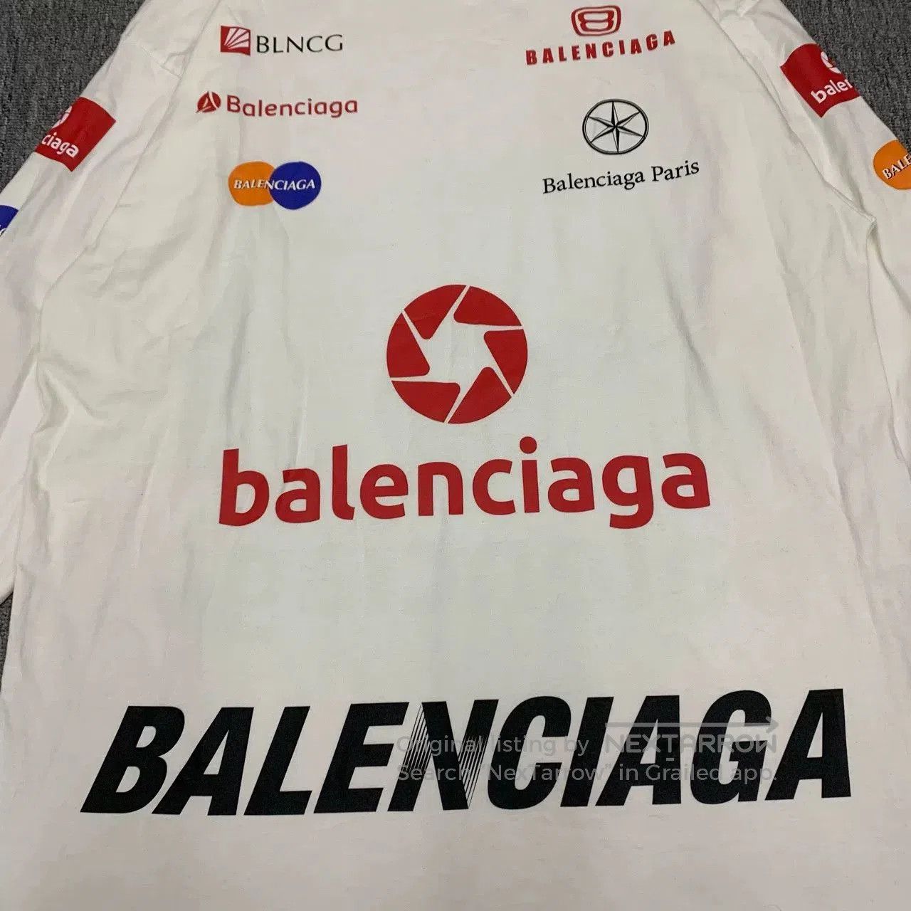 Balenciaga Balenciaga White Logo Racing Longsleeve. Size US XS / EU 42 / 0 - 8 Thumbnail