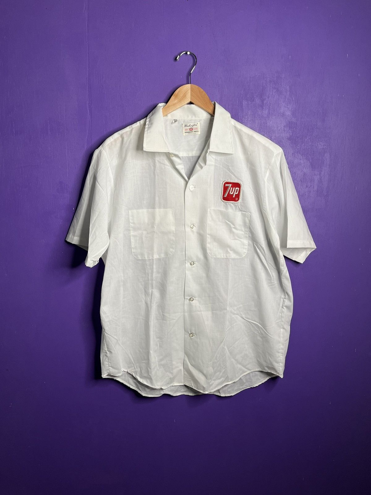 Vintage Vintage 70s 7-Up permapress patches work shirt Size US L / EU 52-54 / 3 - 1 Thumbnail