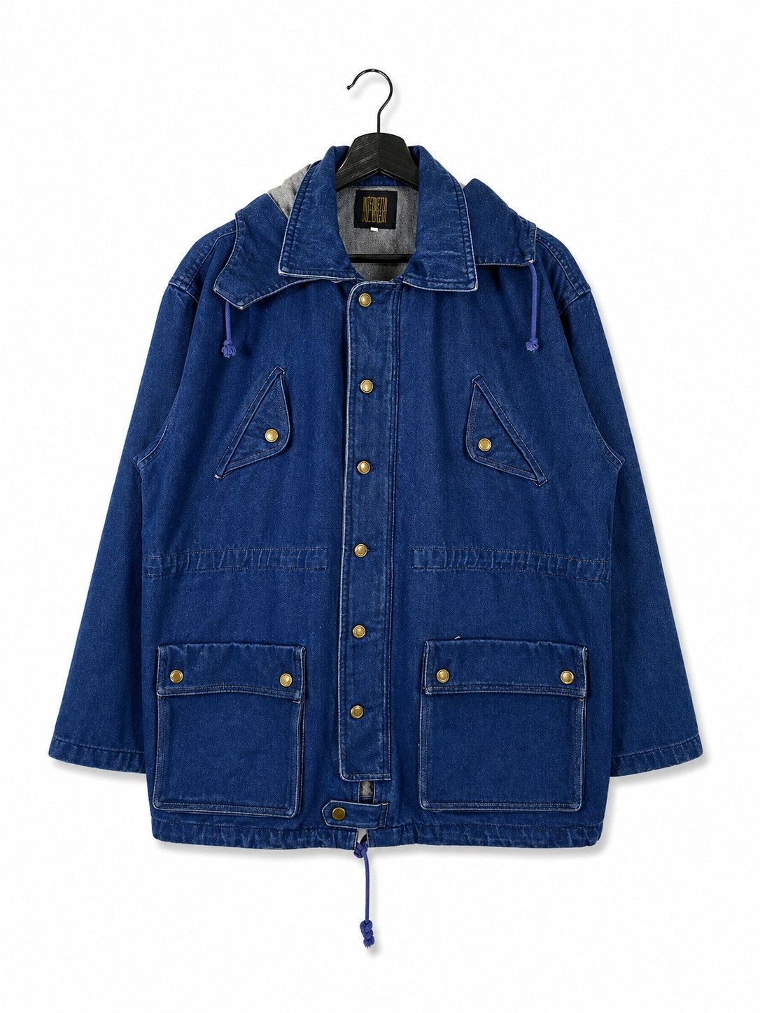 Japanese Brand Vintage Japanese Brand Denim Hood Indigo Blue Workwear Style Size US M / EU 48-50 / 2 - 1 Thumbnail